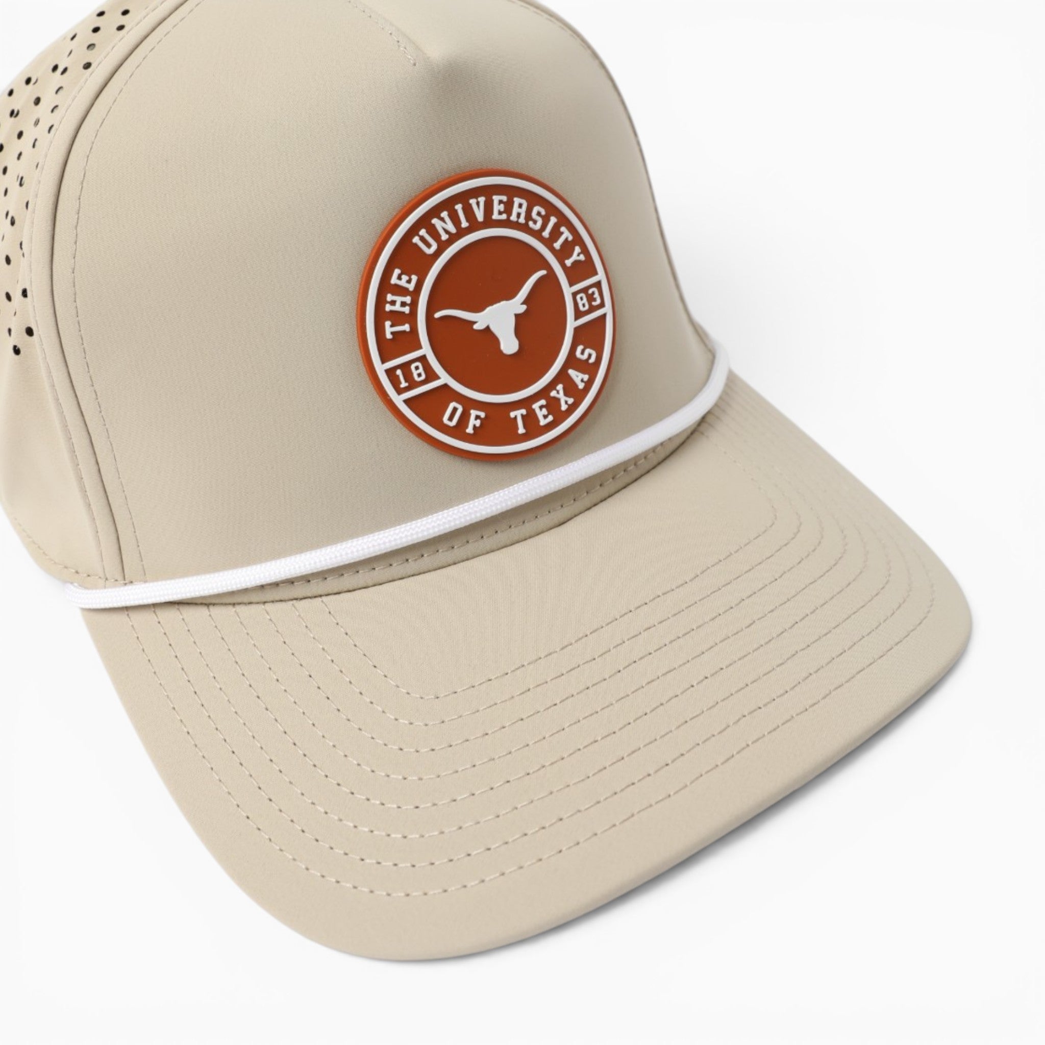 Texas Longhorns Curved 5 Panel Perforated Circle Patch Rope Hat