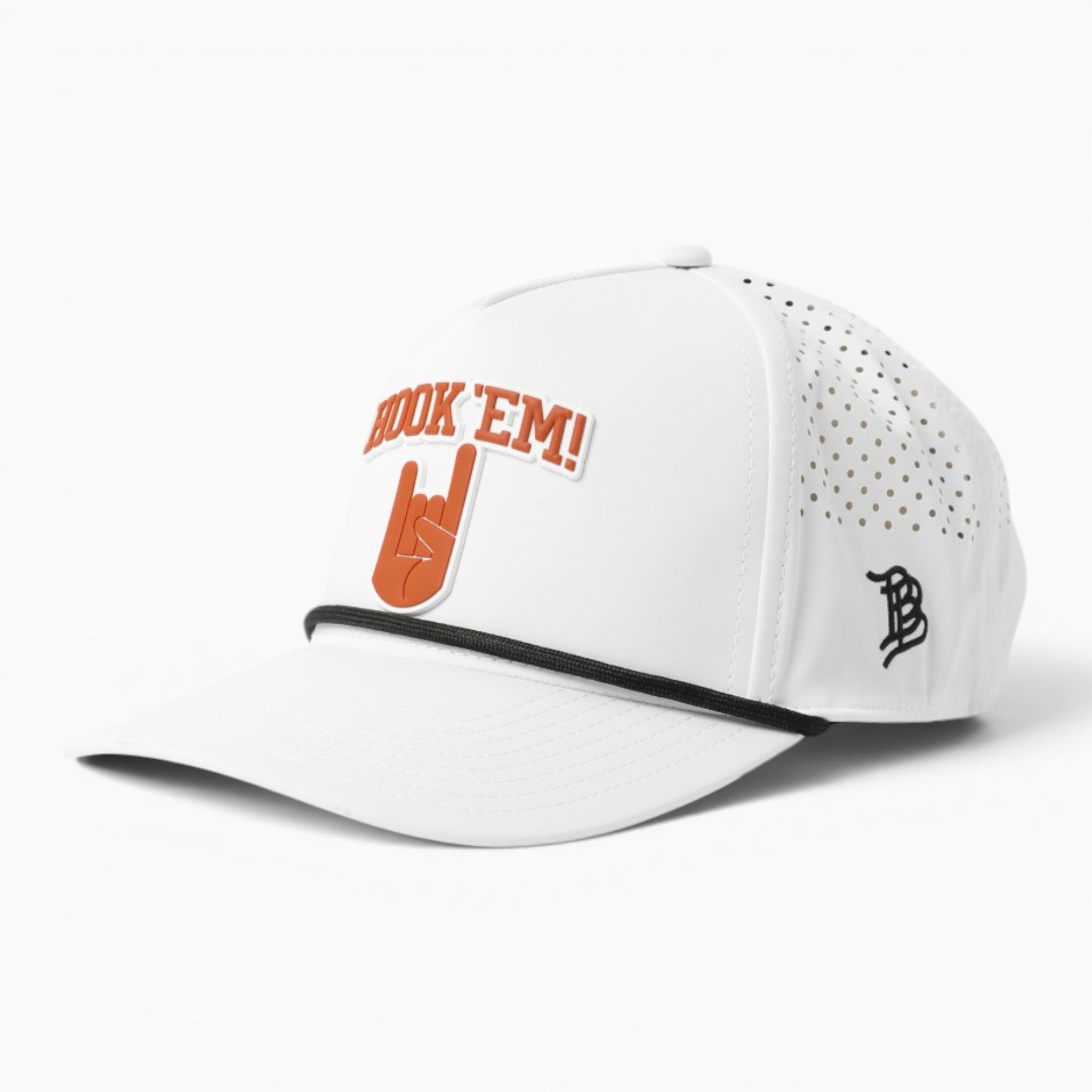 Texas Longhorns Curved 5 Panel Perforated Hook Em Rope Hat