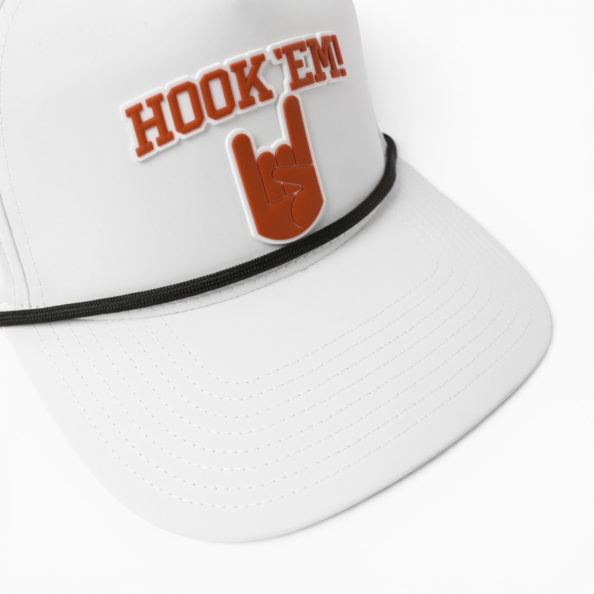 Texas Longhorns Curved 5 Panel Perforated Hook Em Rope Hat