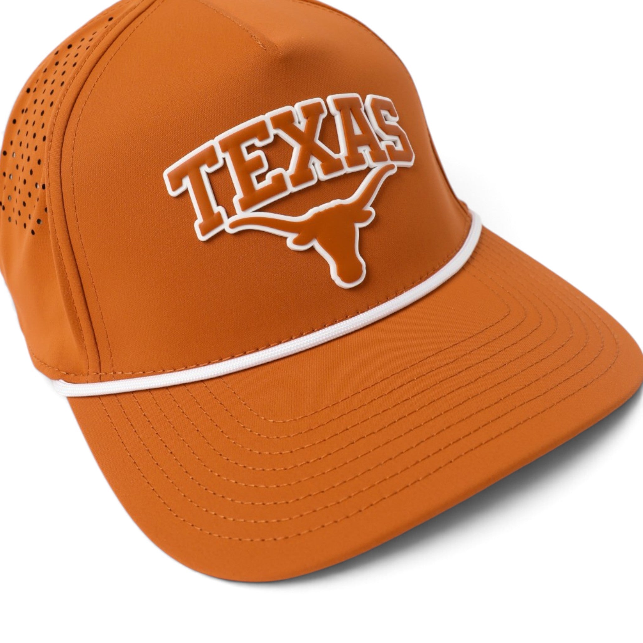 Texas Longhorns Curved 5 Panel Perforated Arch Steerhead Rope Hat