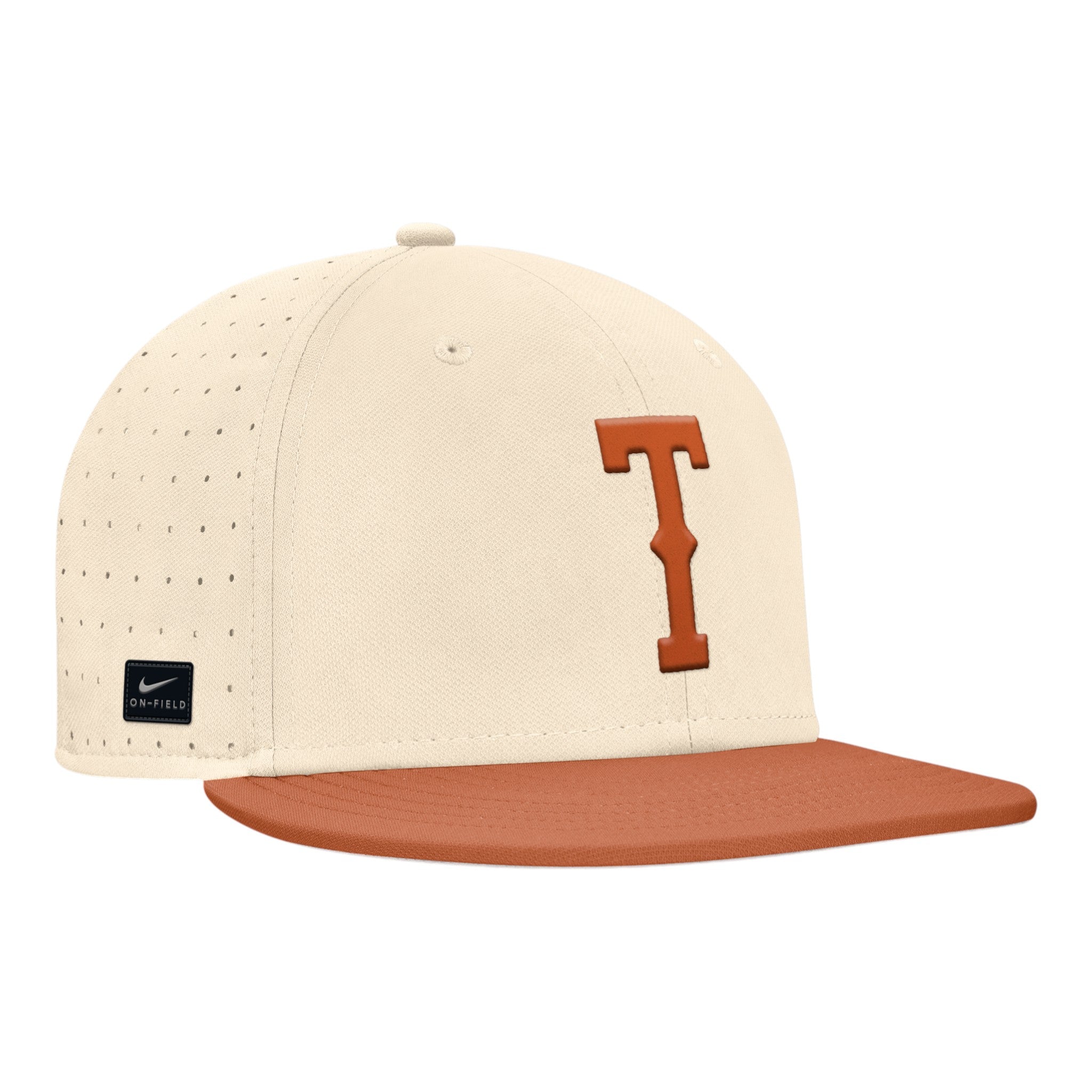 Nike Texas Longhorns Dri Fit Aero Bill Fitted Hat Ivory
