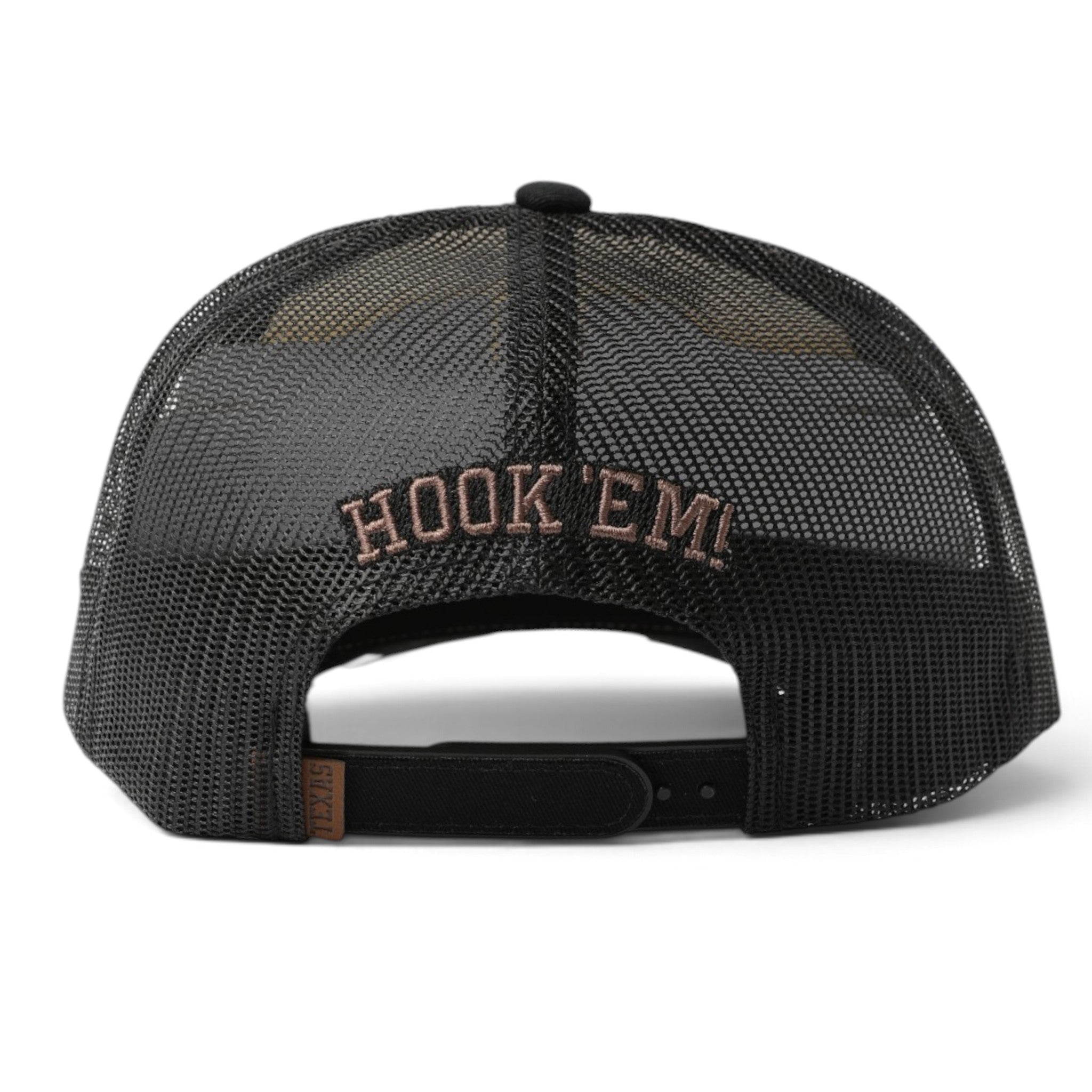 Hooey Texas Longhorns Leather Patch 5 Panel Trucker Hat