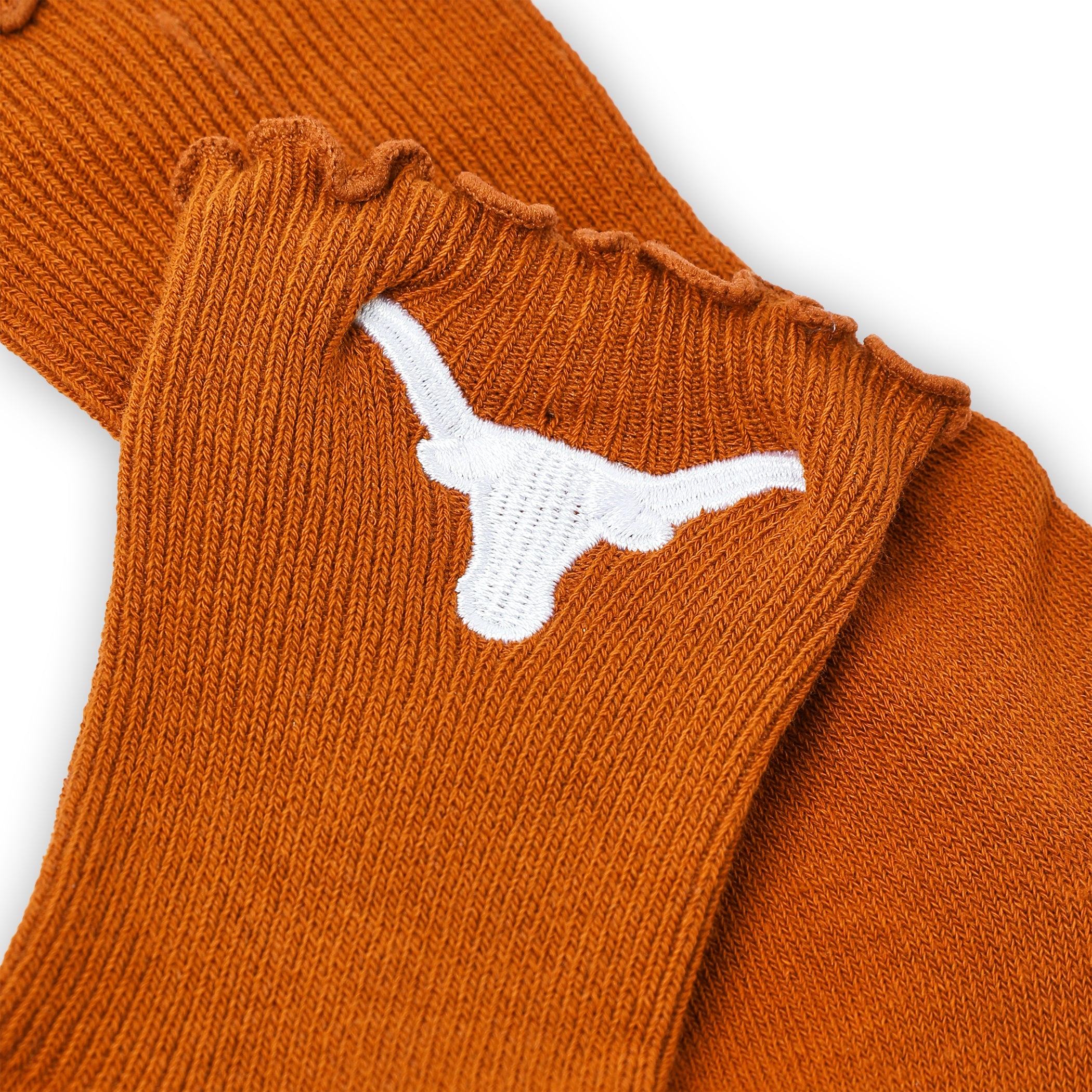 ZooZatZ Texas Longhorns Girls Lettuce Hem Sock