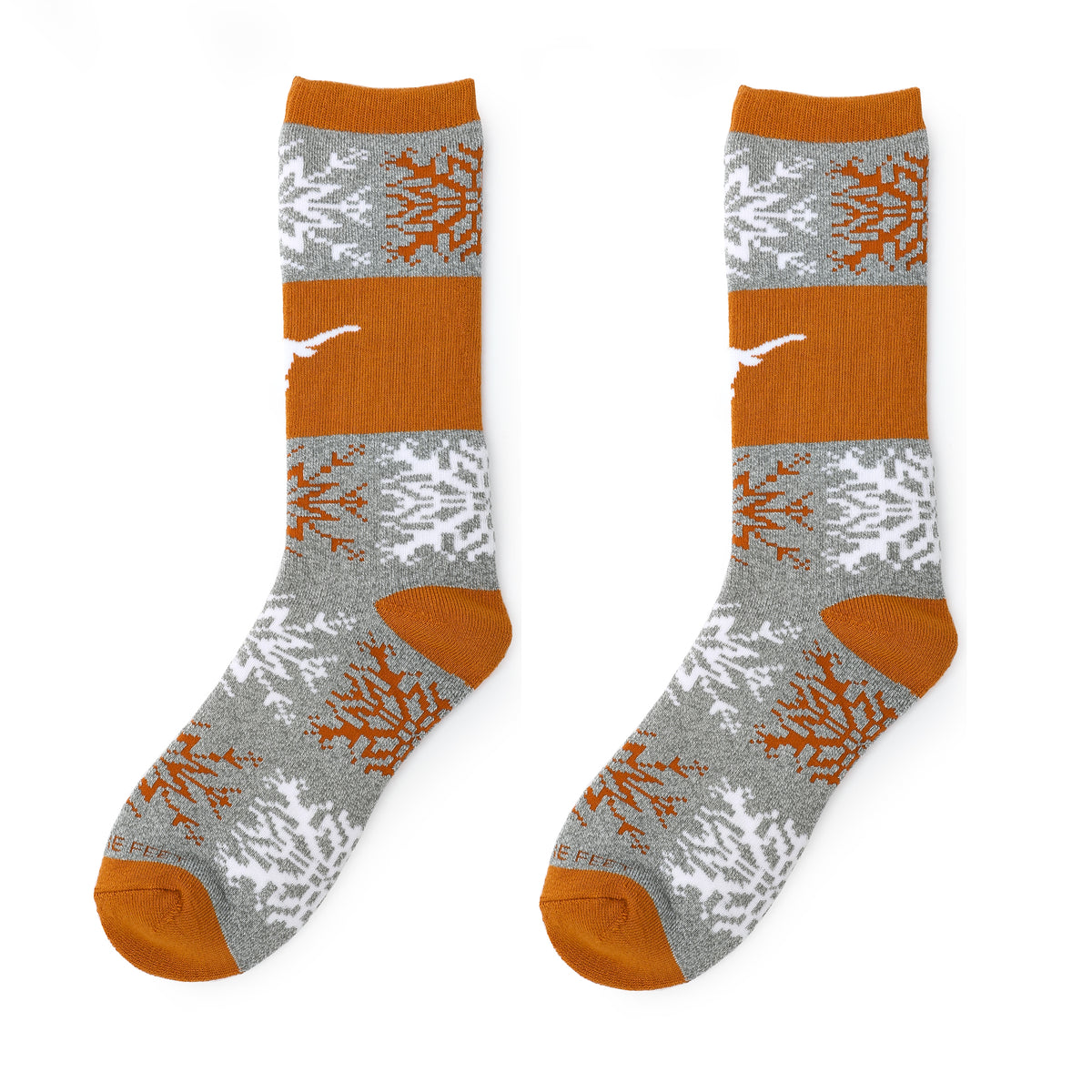 Texas Longhorns Big Snowflakes Socks