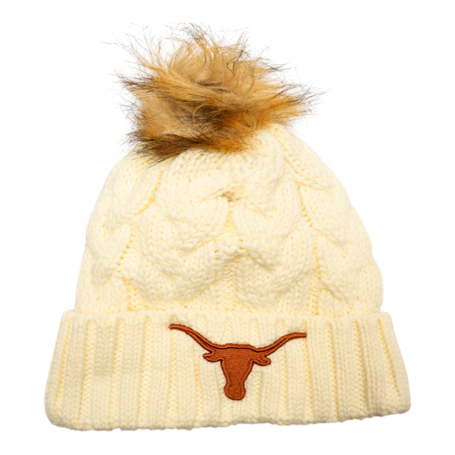 Texas Longhorns Fur Pom Cuffed Knit