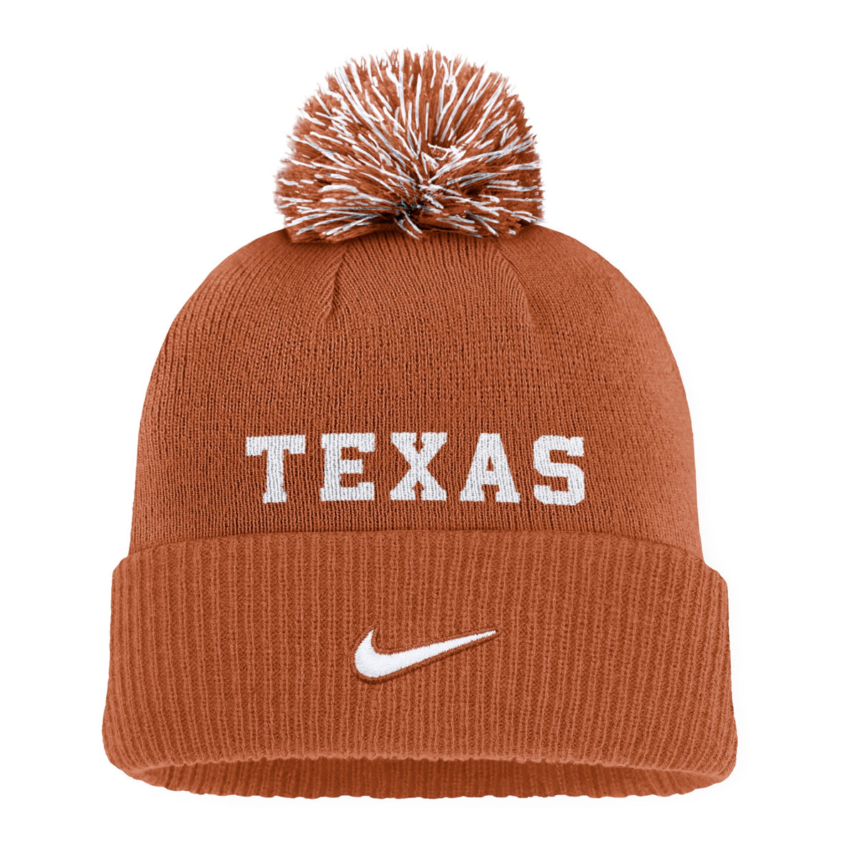 Nike Texas Longhorns Peak Primetime Cuff Pom Beanie