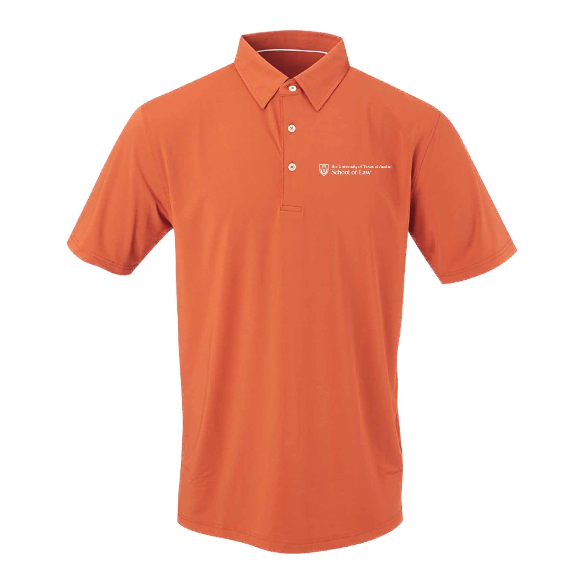 Forty Acres Texas Longhorns Classic Ecotec Solid Polo Law School Burnt Orange