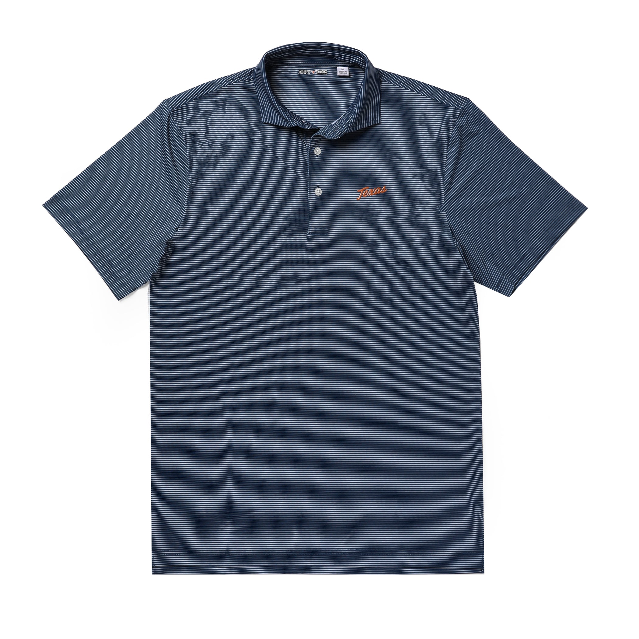 Forty Acres Texas Script Stripe Owners Members Polo