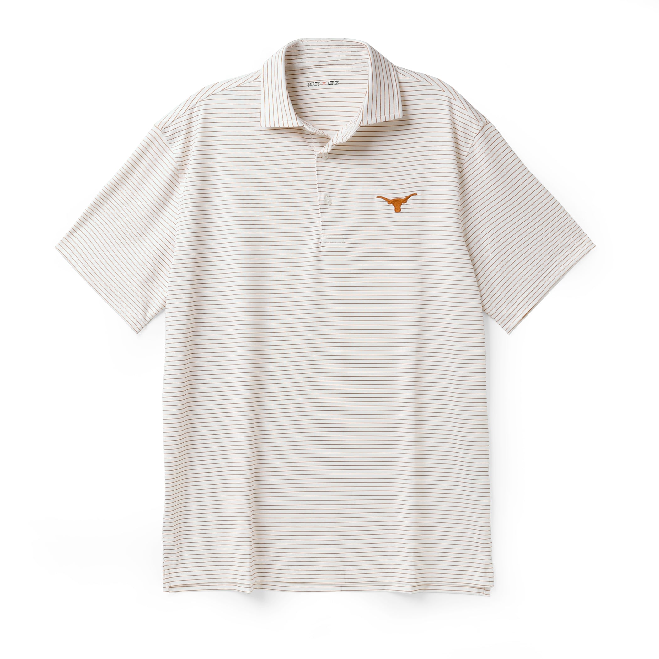 Forty Acres Texas Longhorns White Members Stripe Polo