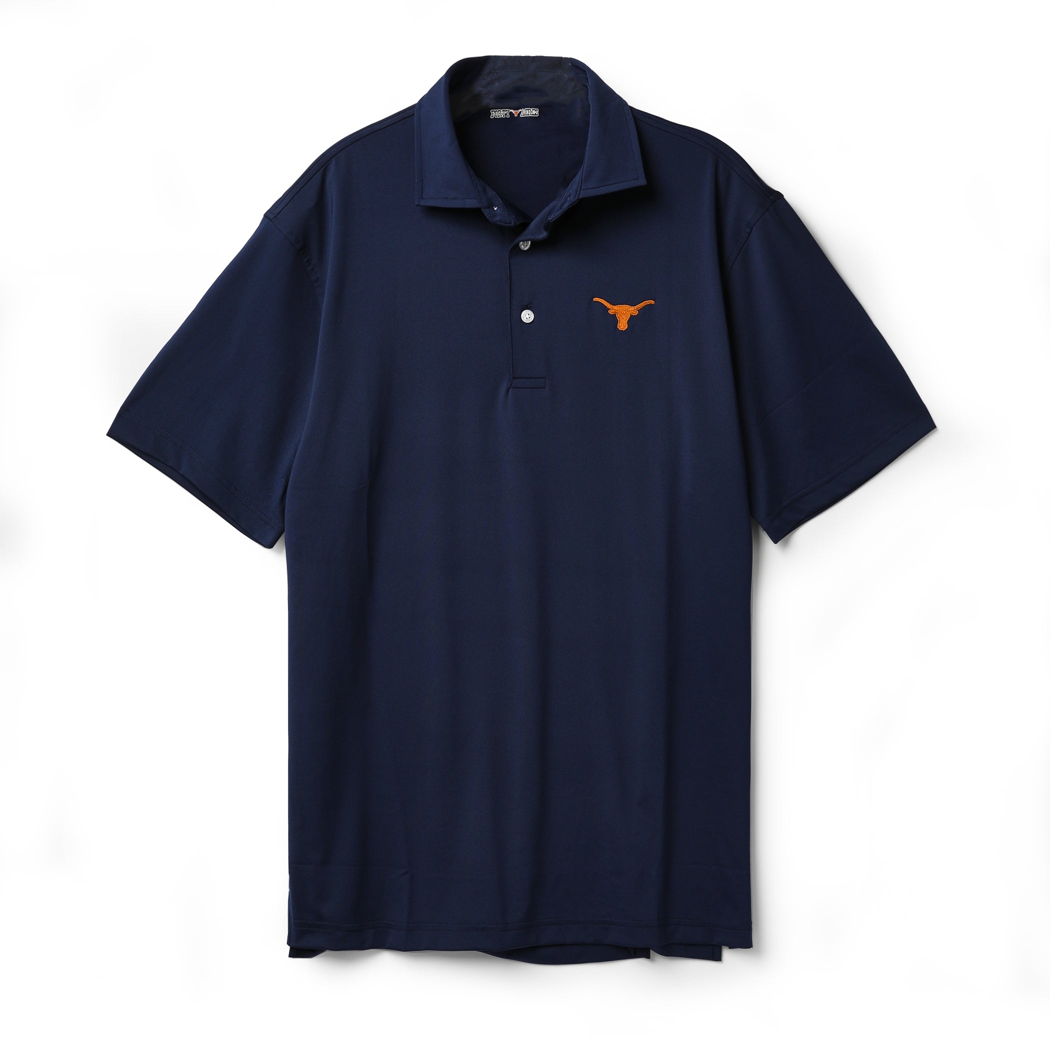 Forty Acres Texas Longhorns Navy Eco Tec Solid Polo