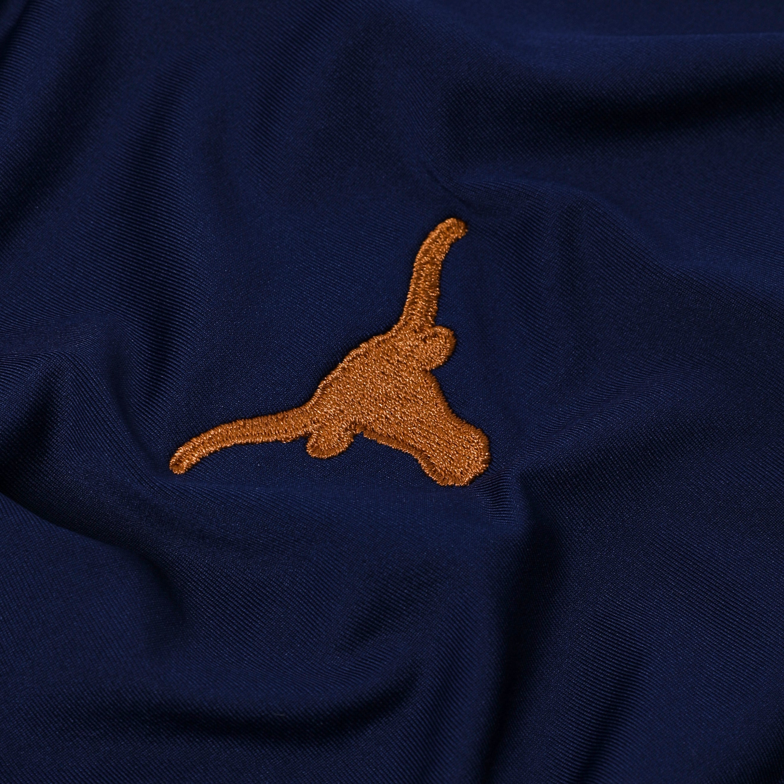 Forty Acres Texas Longhorns Navy Eco Tec Solid Polo