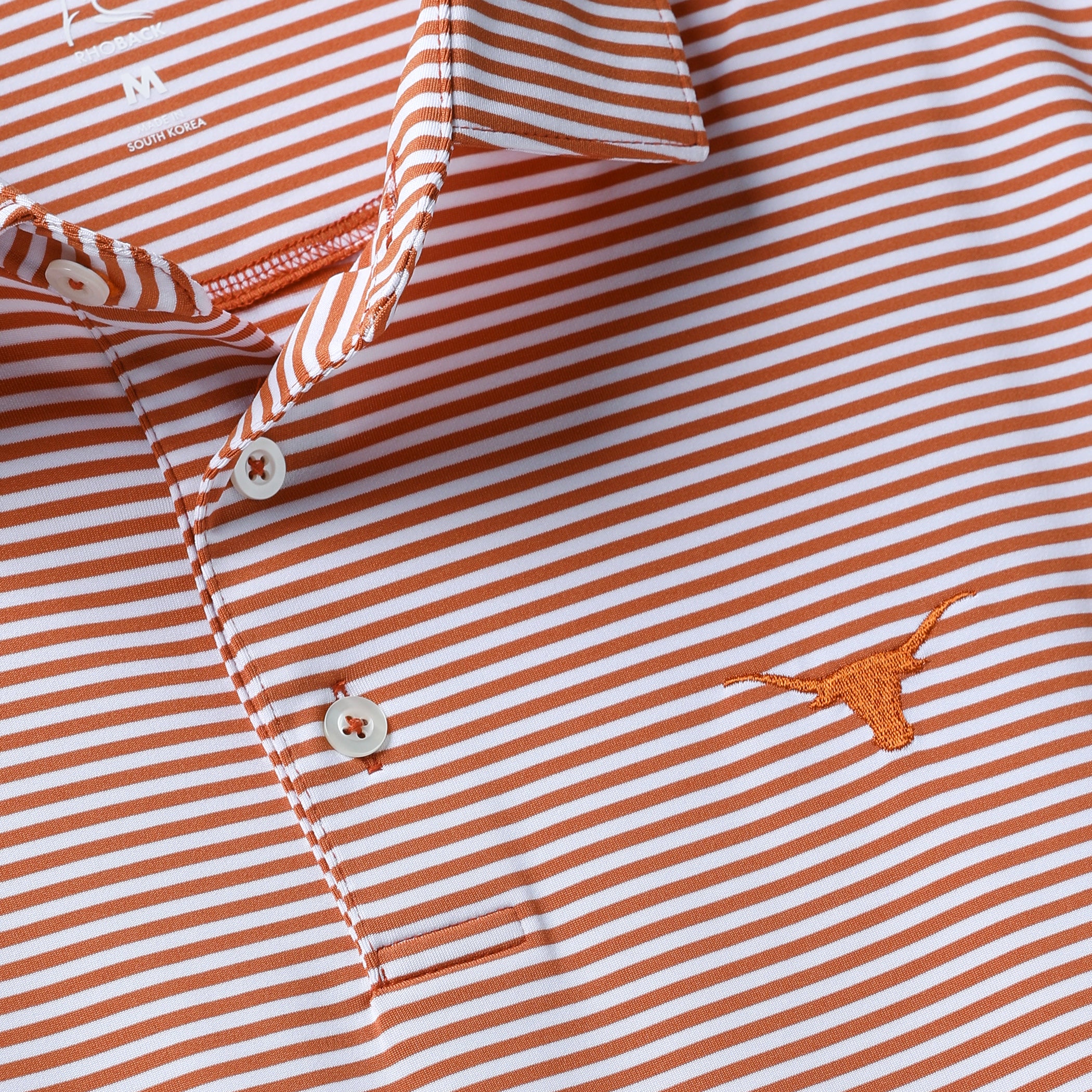 Rhoback Texas Longhorns Birdie Stripe Polo 