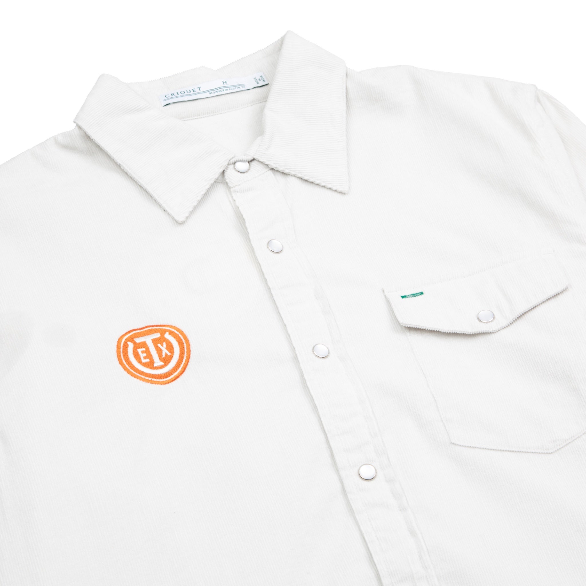 Texas Exes Corduroy Pearl Snap Solid Dress Shirt