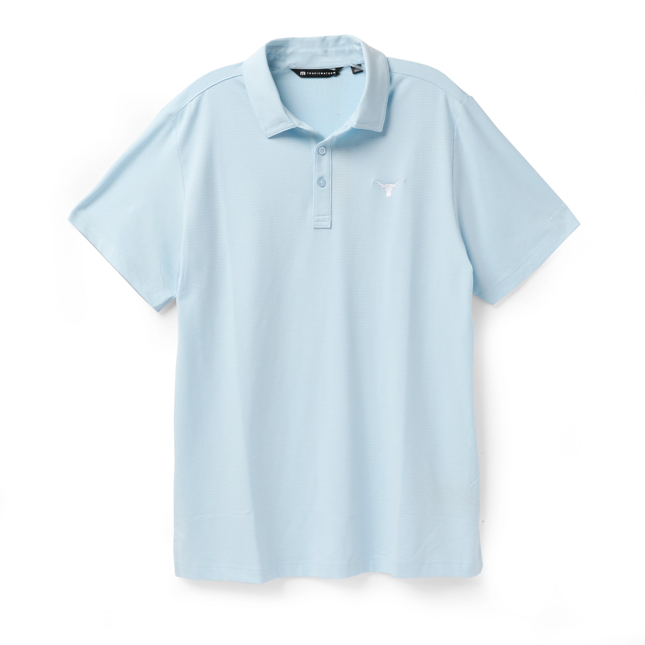 TravisMathew Texas Longhorns Featherweight Blue Stripe Polo