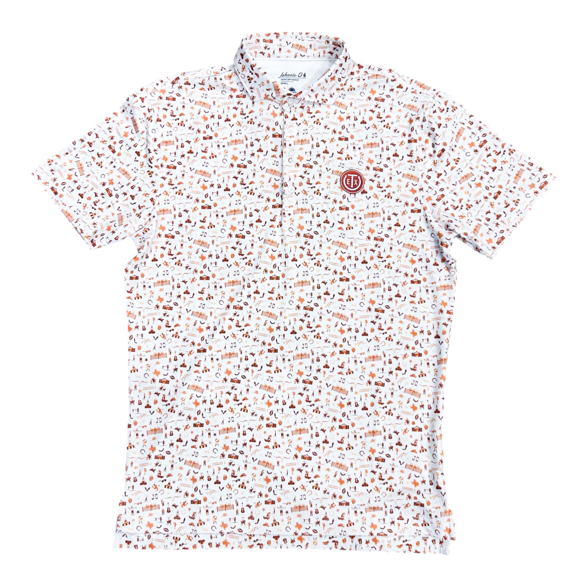 Johnnie-O Texas Exes Icon Print Polo