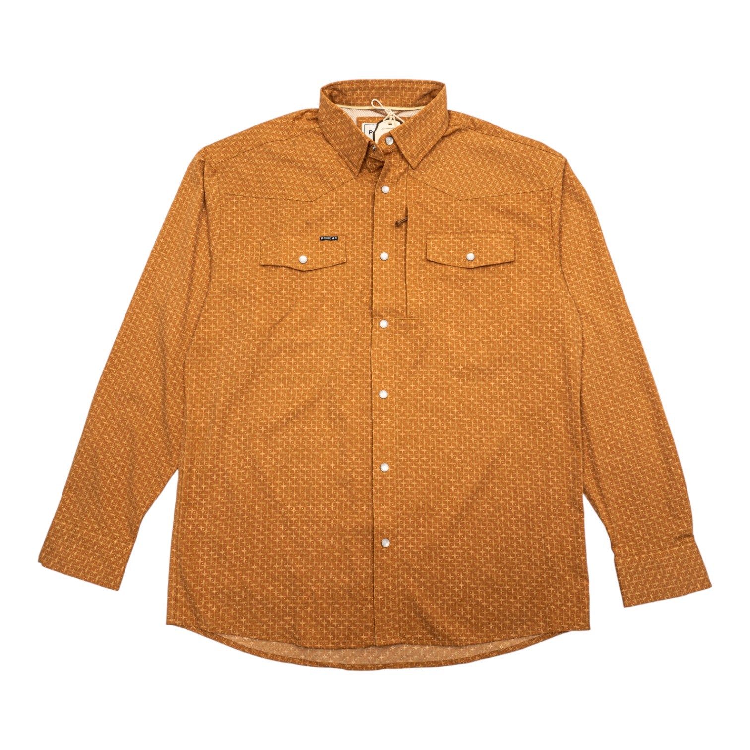 Poncho Mens The Clyde Long Sleeve Shirts Orange / S