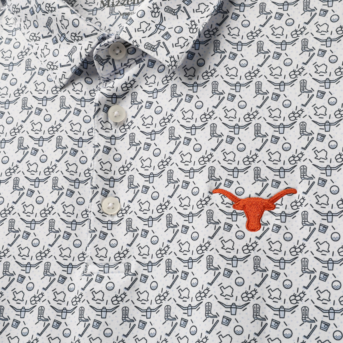 Mizzen+Main Texas Longhorns Cowboys and Cocktails All Over Pring Classic Polo