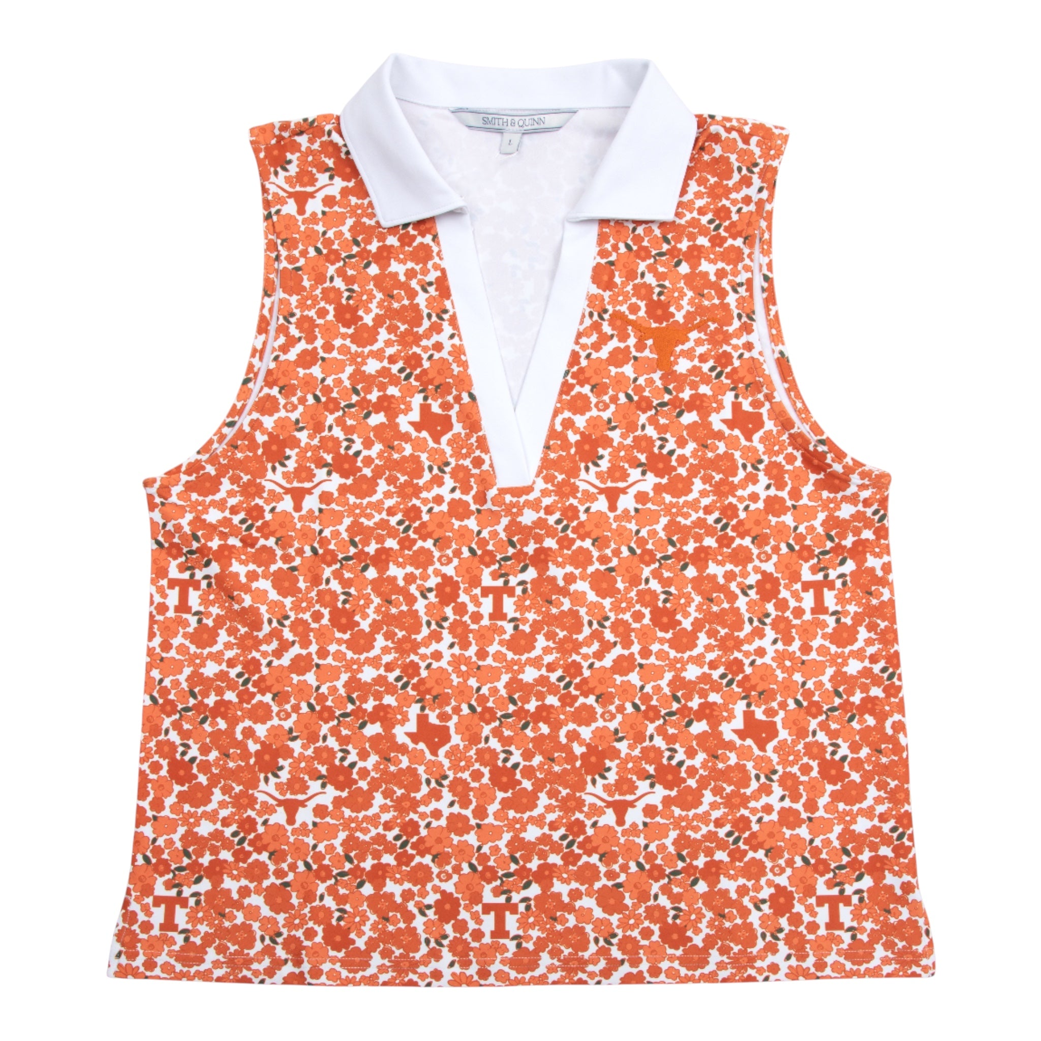 Texas Longhorns Bryce Tailgate Poppies Sleeveless Polo