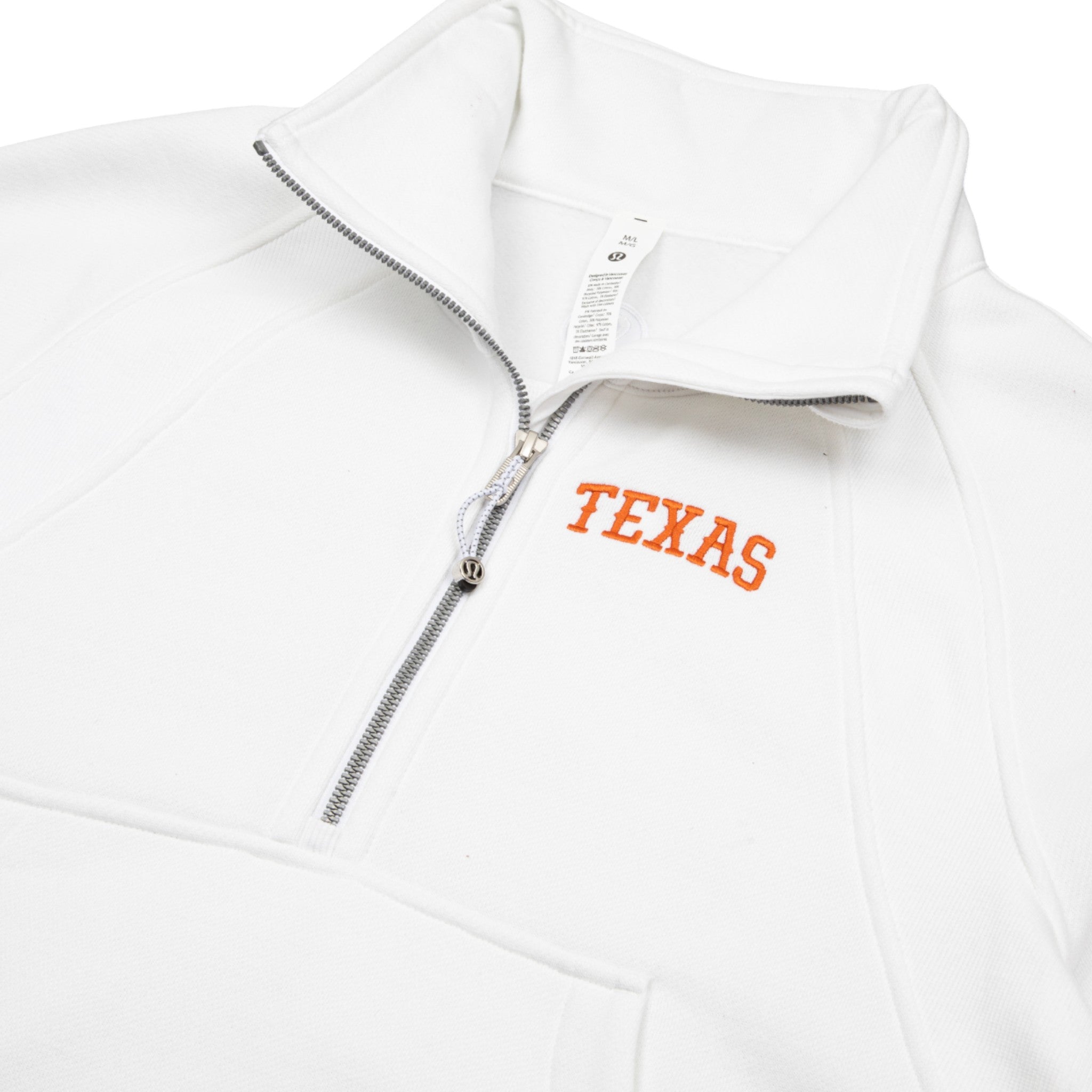 Lululemon Texas Longhorns Scuba Oversized 1/2 Zip Funnel Neck Short Hoodie