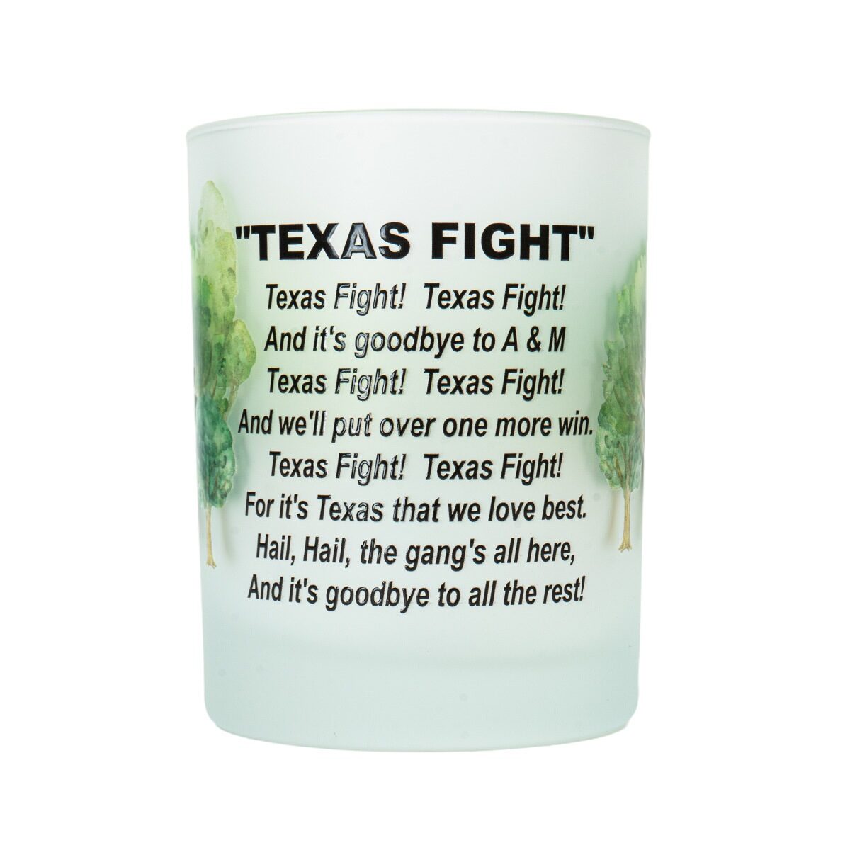 14oz Frosted Tower Texas Fight Rocks Glass