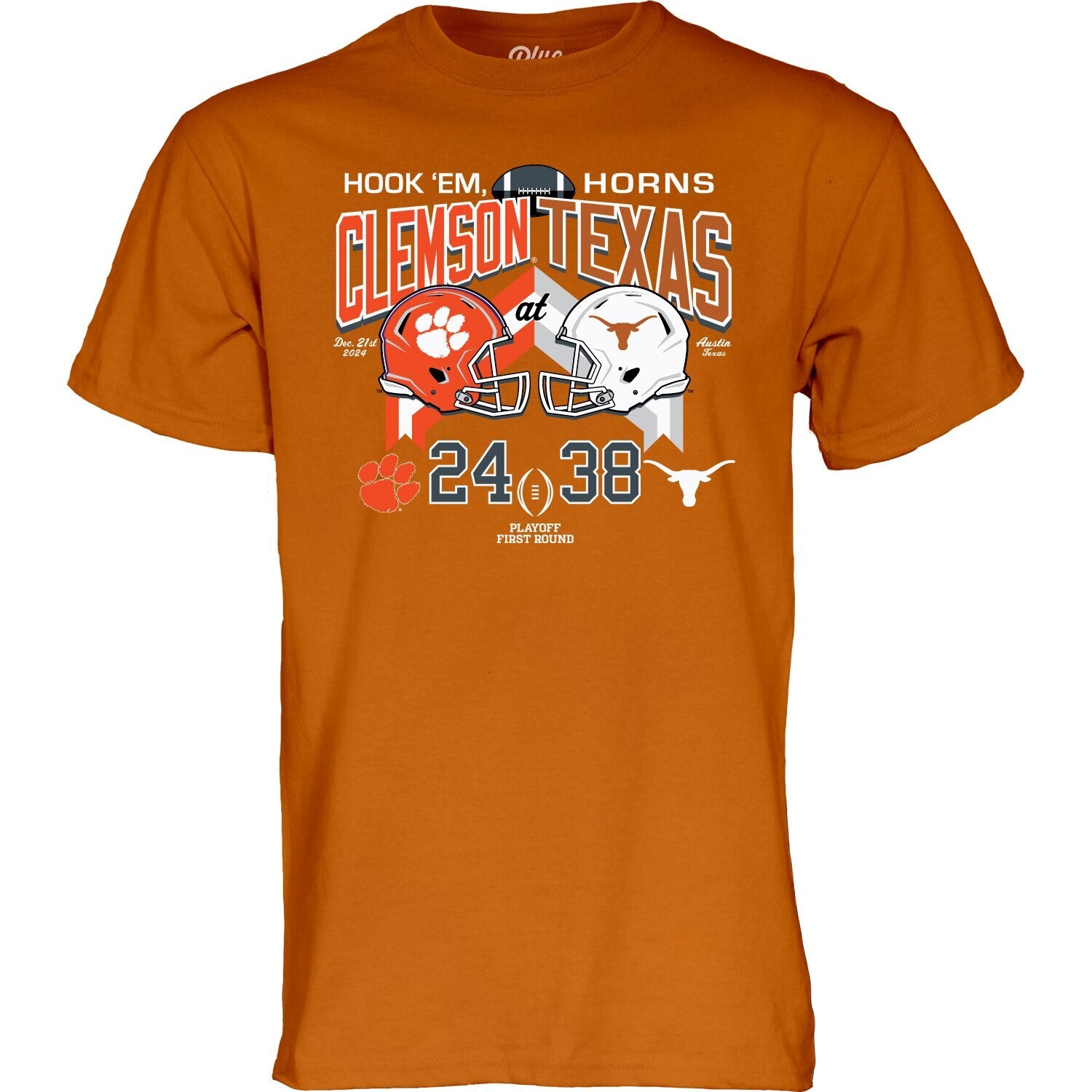 Texas vs Clemson 2024 CFP First Round Score Tee