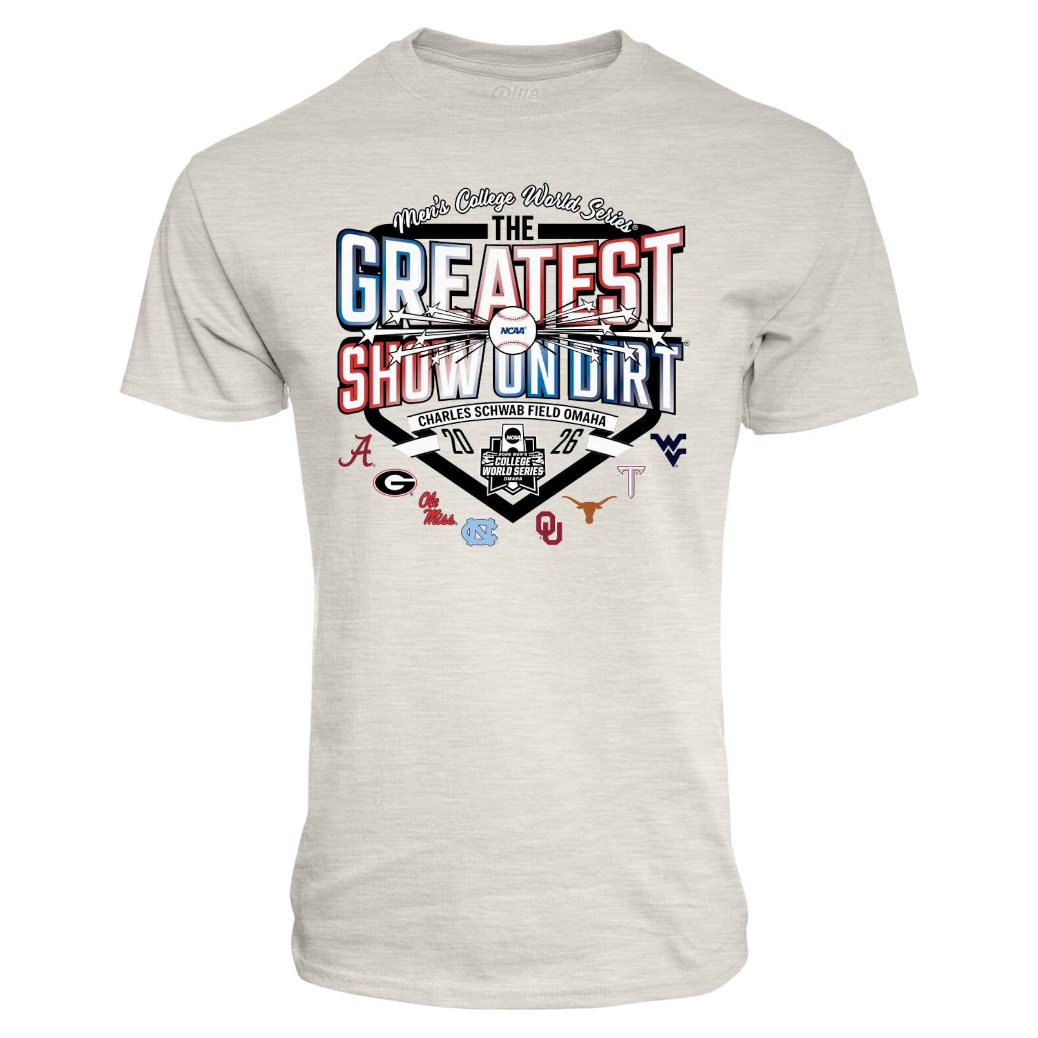 Texas Longhorns 2026 Baseball College World Series 8 Team Draft Order Tee