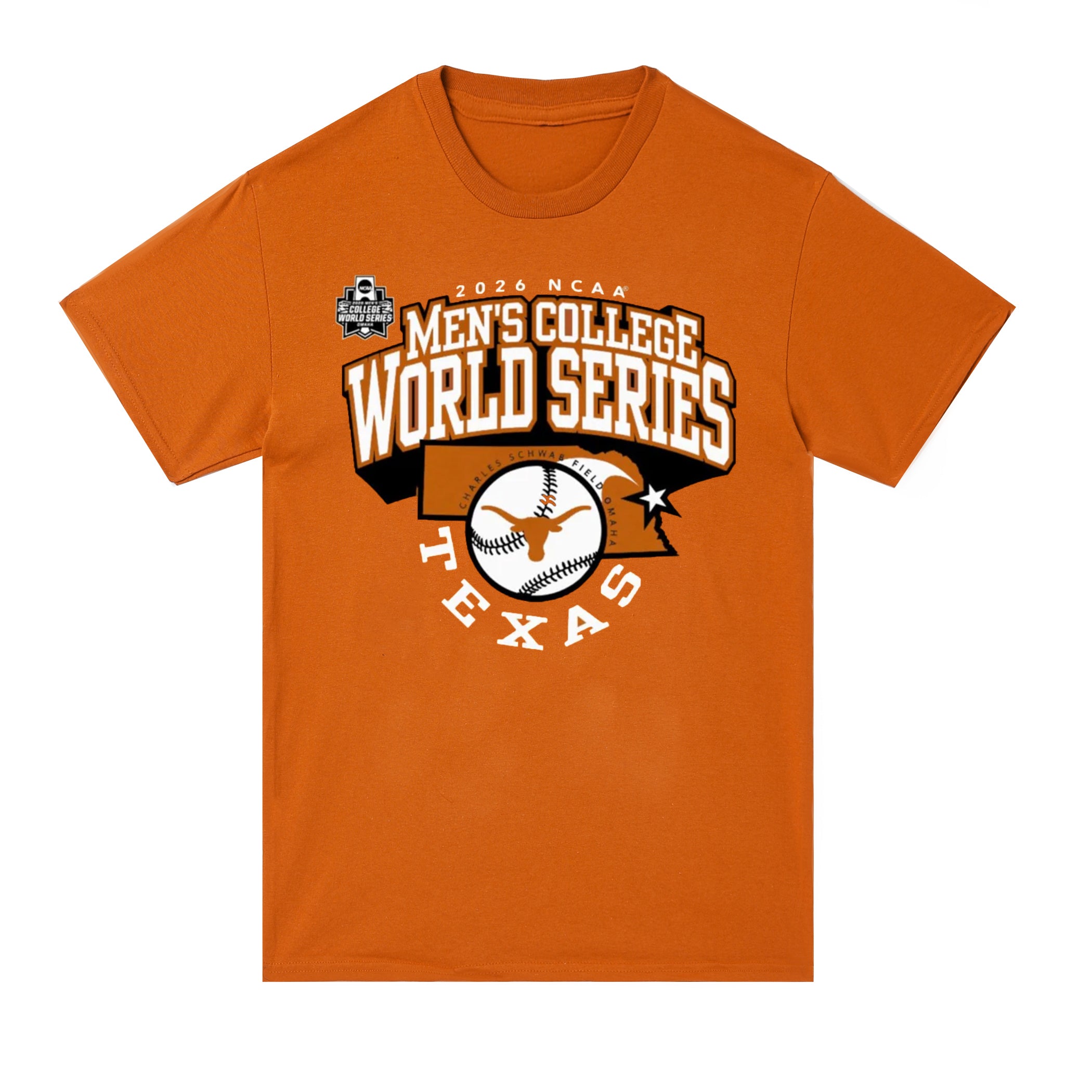 Texas Longhorns 2026 Baseball College World Series Bound Tee