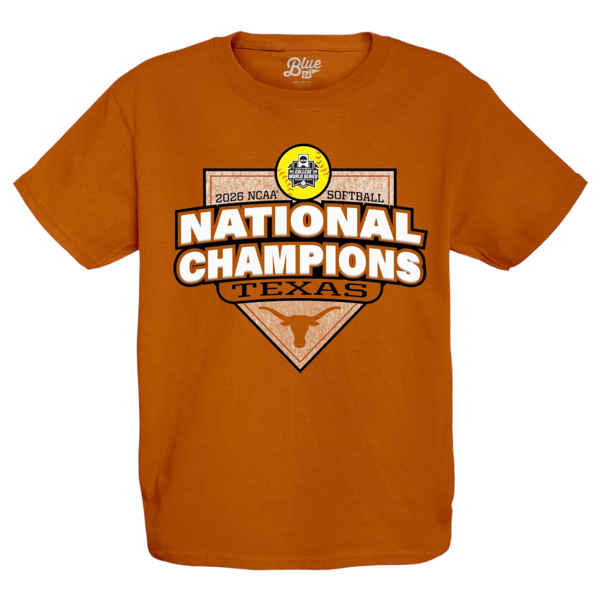 Youth Texas Longhorns 2026 Softball National Champs Tee