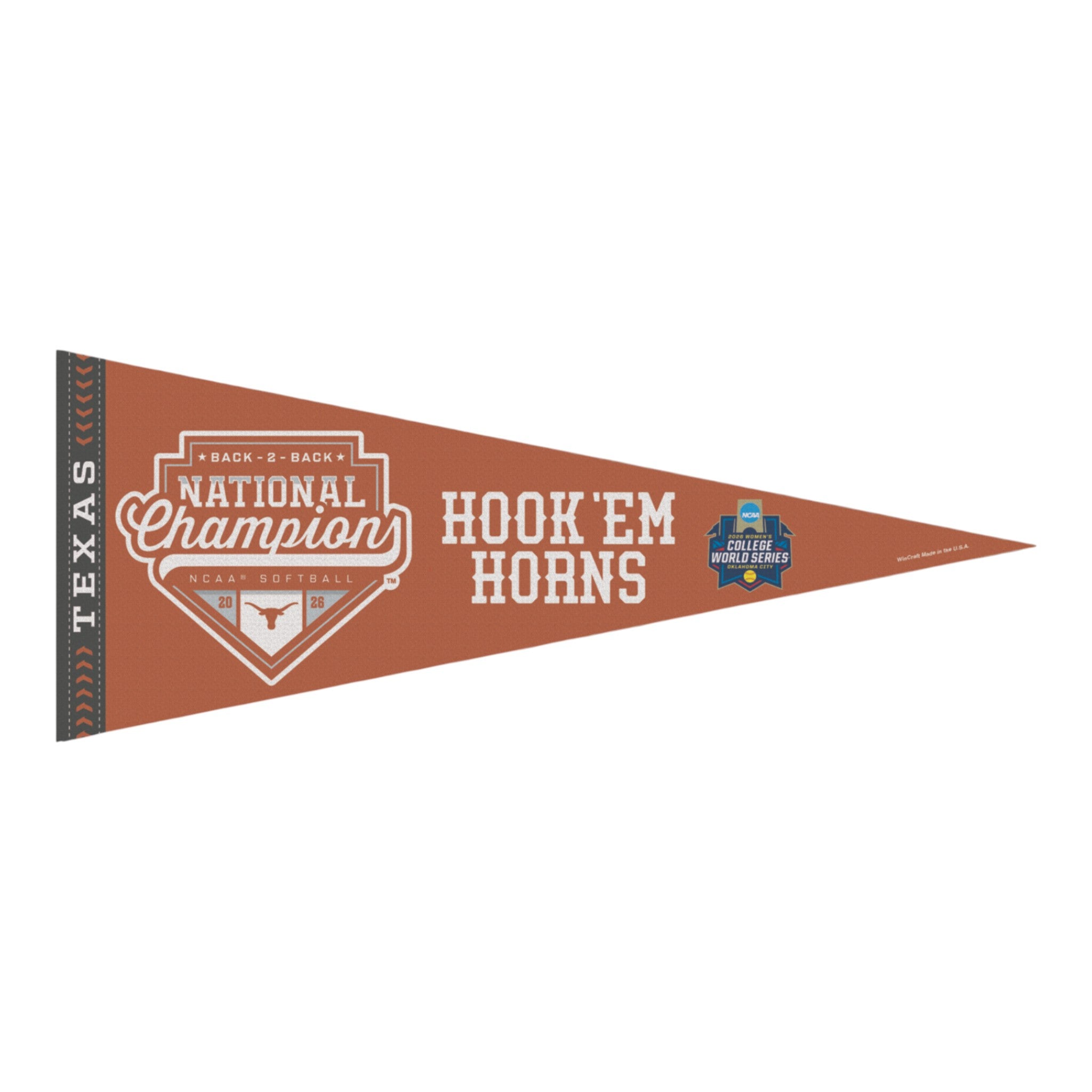 Texas Longhorns 2026 Softball National Champs 12" x 30" Pennant