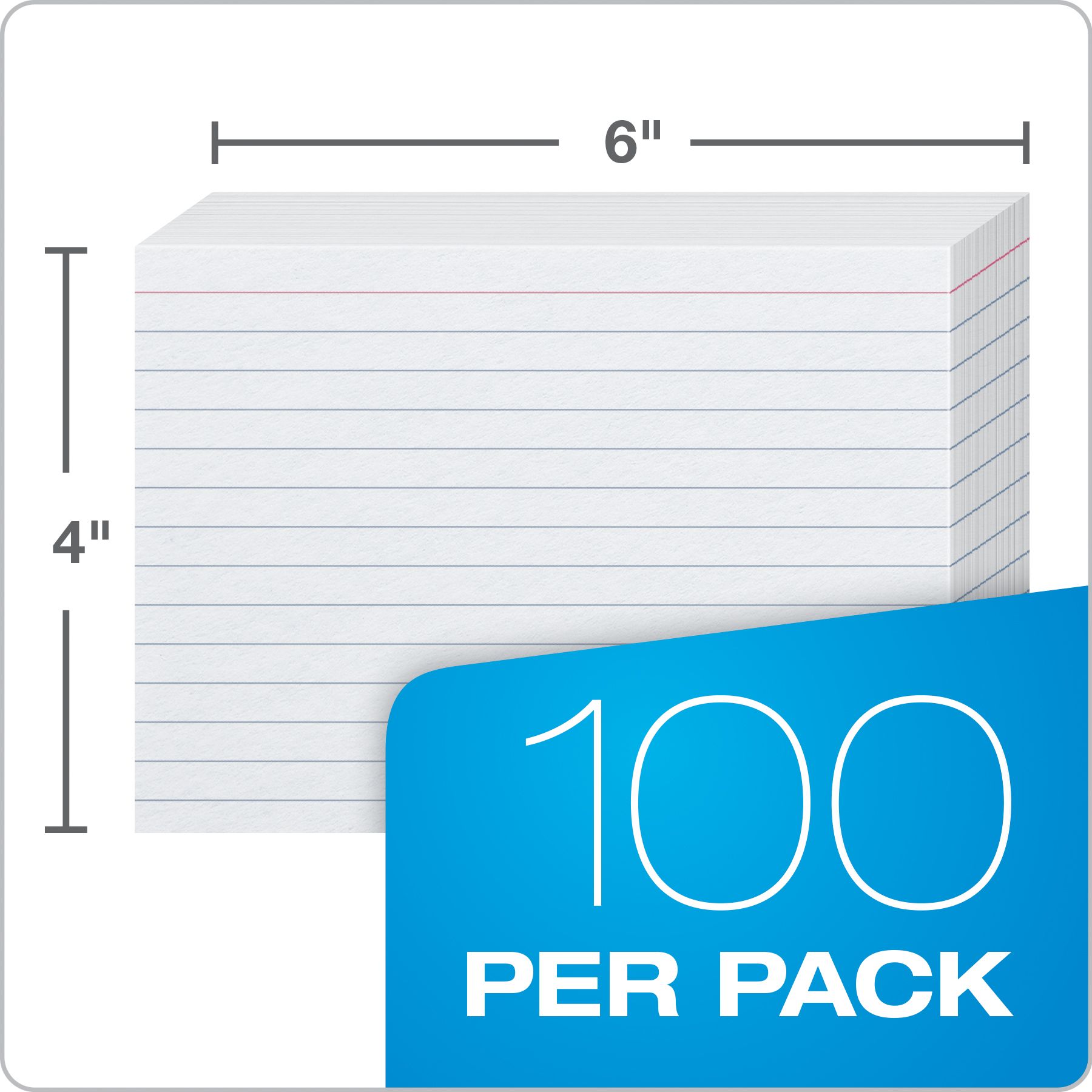 4x 6 White Ruled Index Cards
