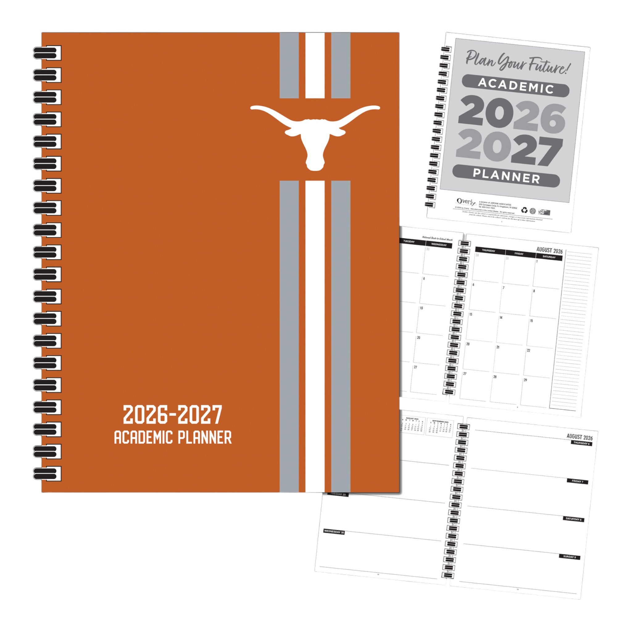 Texas Longhorns 3 Stripe Basic Academic Planner 2026-2027 - 7" x 9"