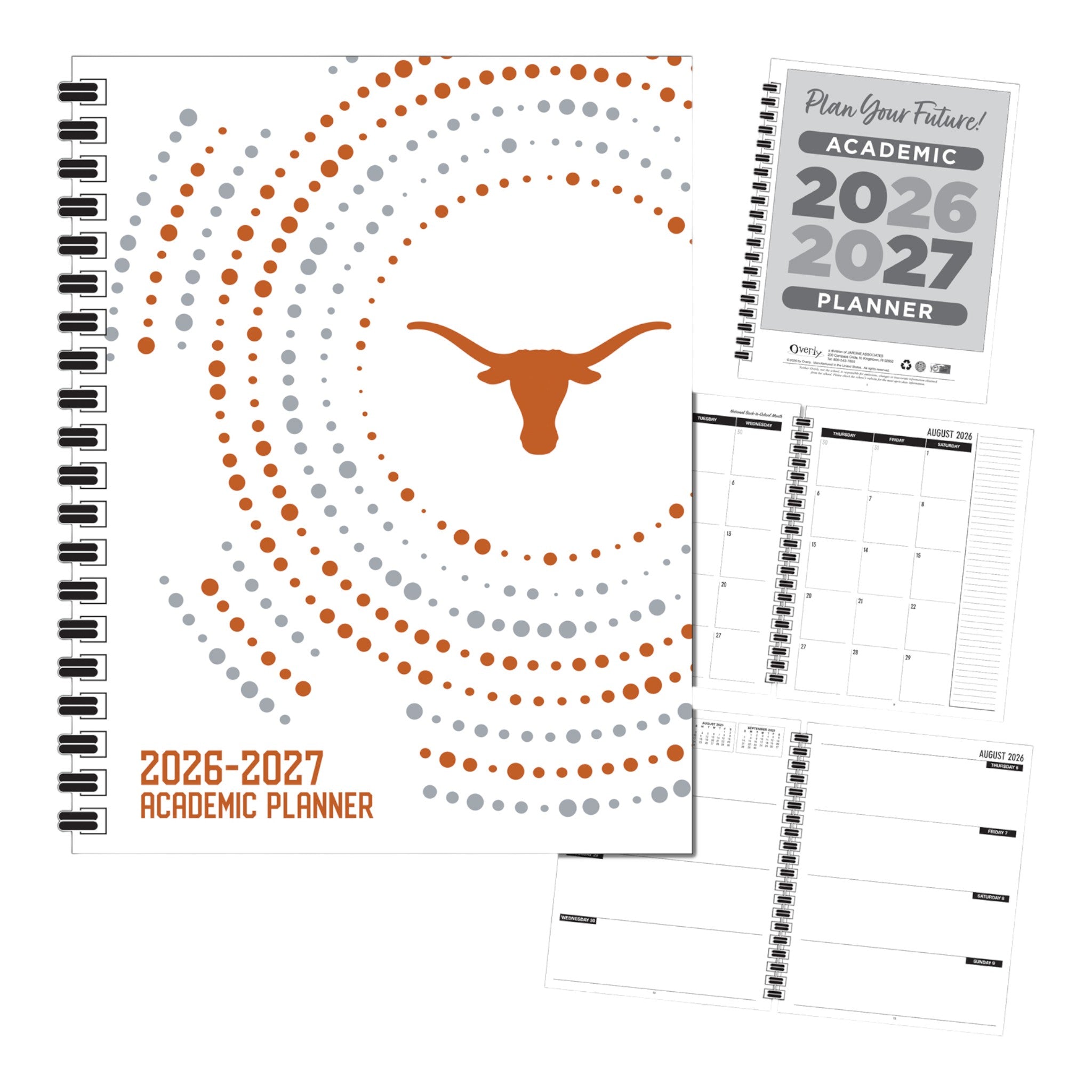 Texas Longhorns Basic Circles Academic Planner 2026-2027, 7" x 9"