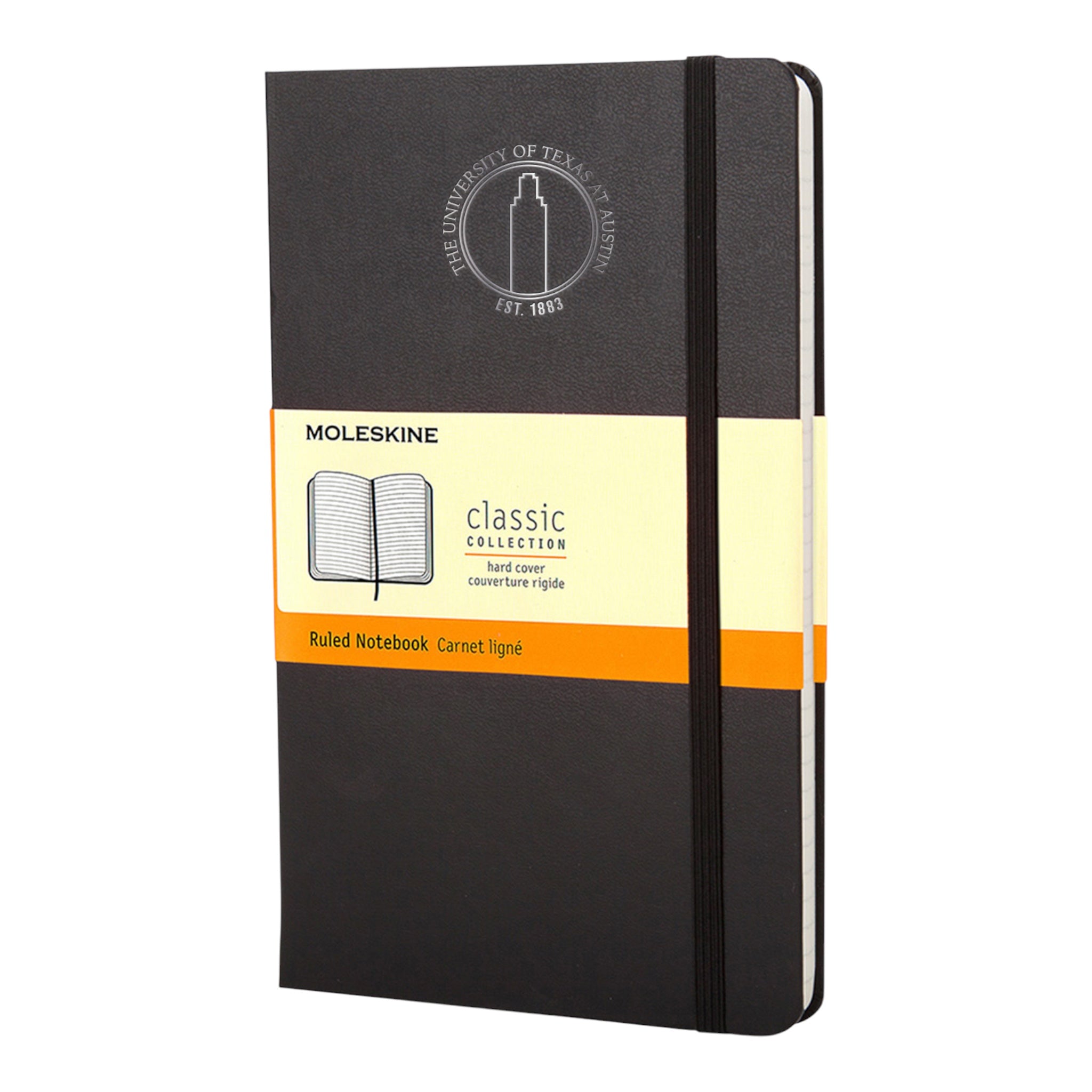 Moleskine University of Texas Tower Large Black Ruled Notebook