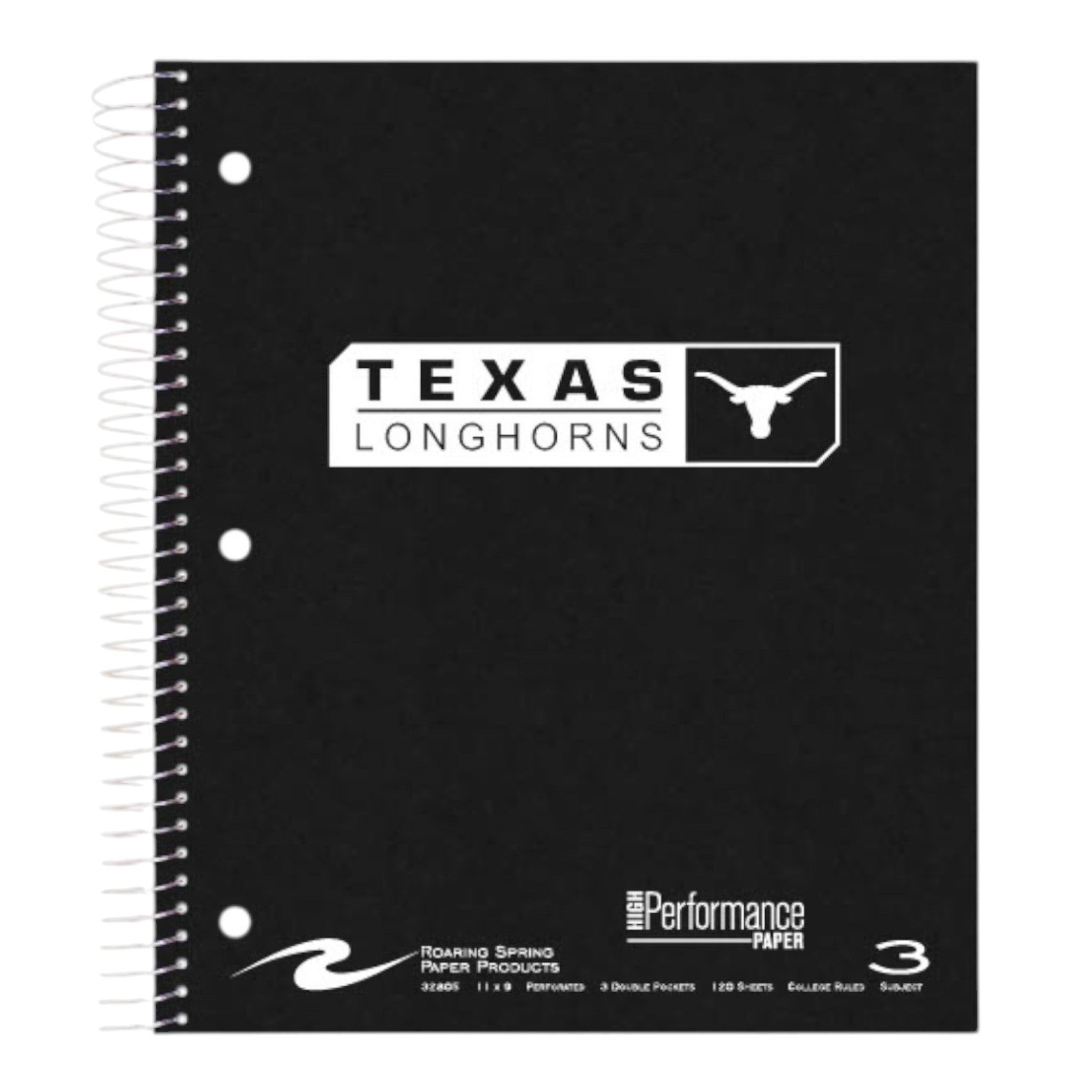 Texas Longhorns Eco Foil Three Subject Spiral