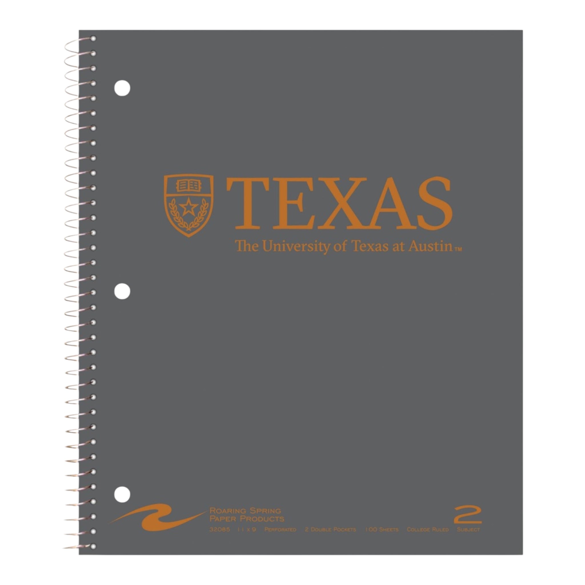 University of Texas Shield 2 Subject Spiral Notebook