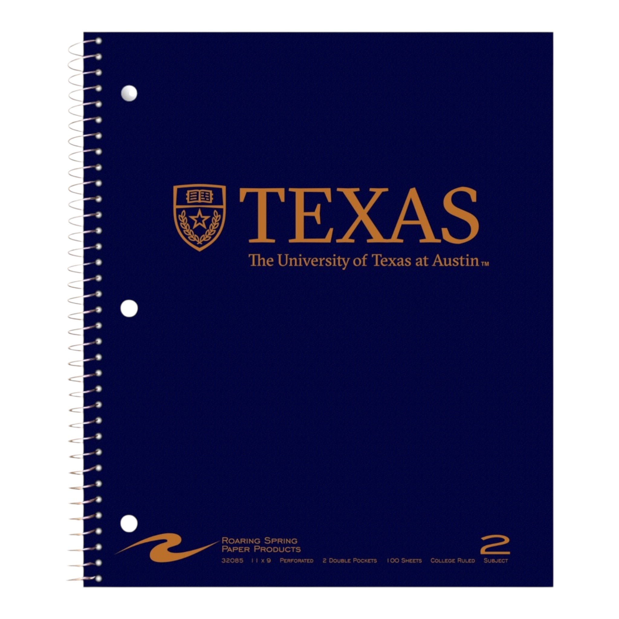 University of Texas Shield 2 Subject Spiral Notebook