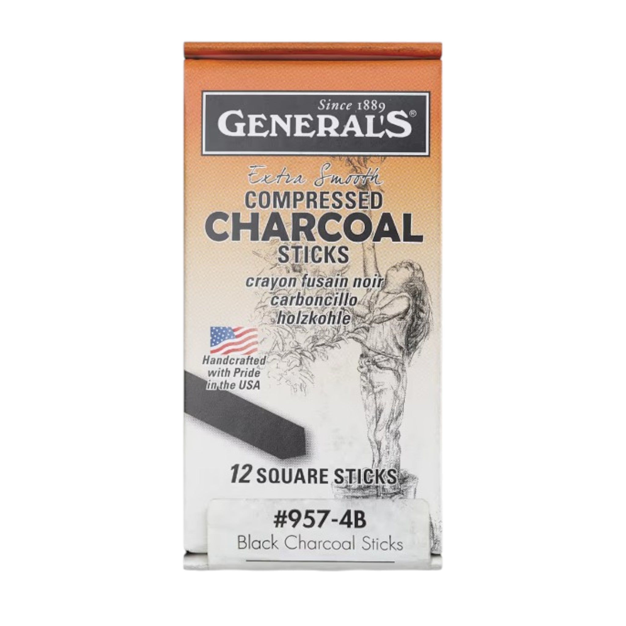General's Compressed 4B Charcoal 12ct