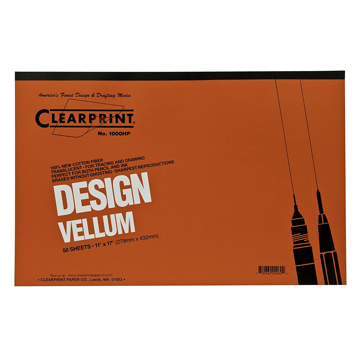 Clearprint Design Vellum Pad No Grid - 11”x17”