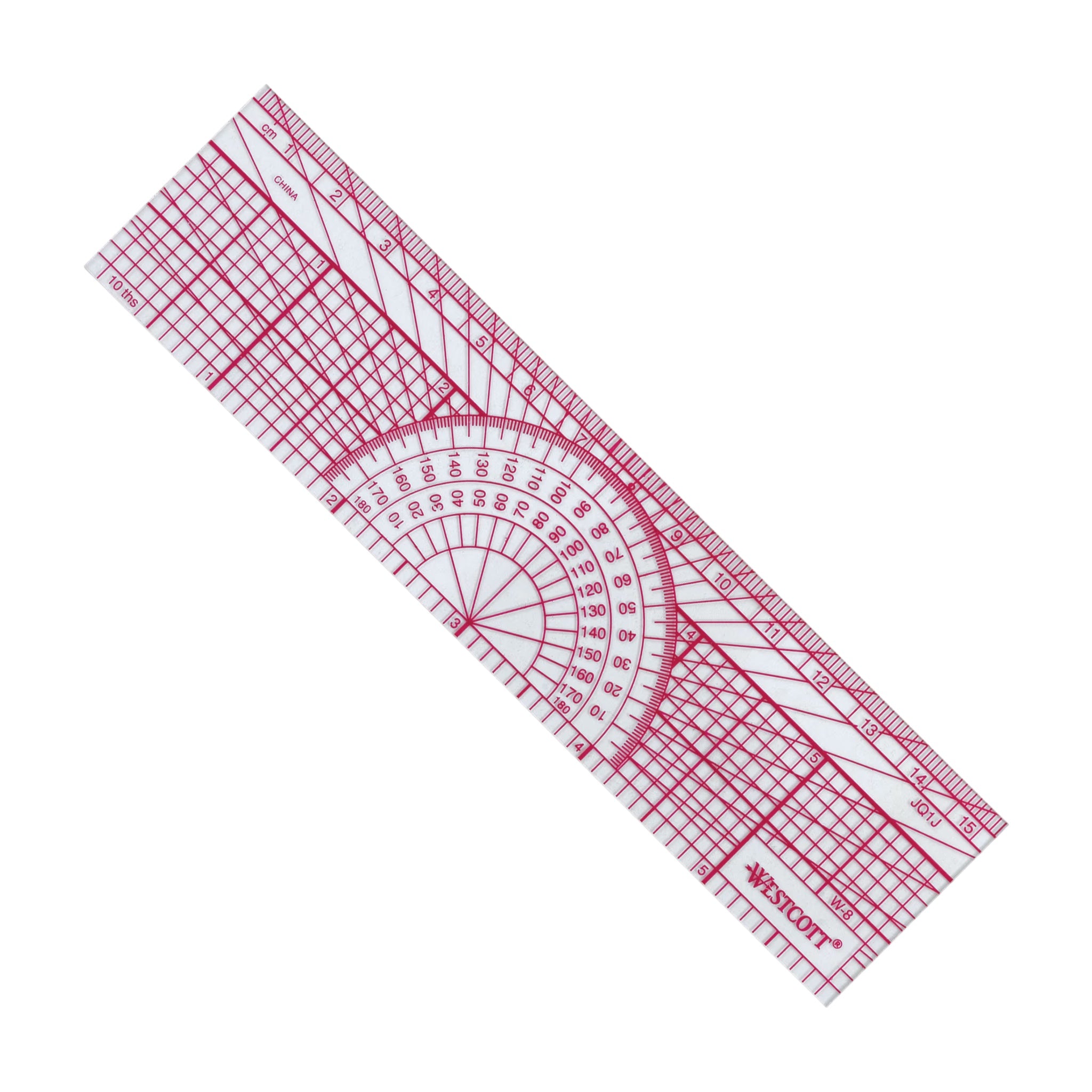 Westcott Engineers' Protractor Ruler 6in/15cm (W-8)