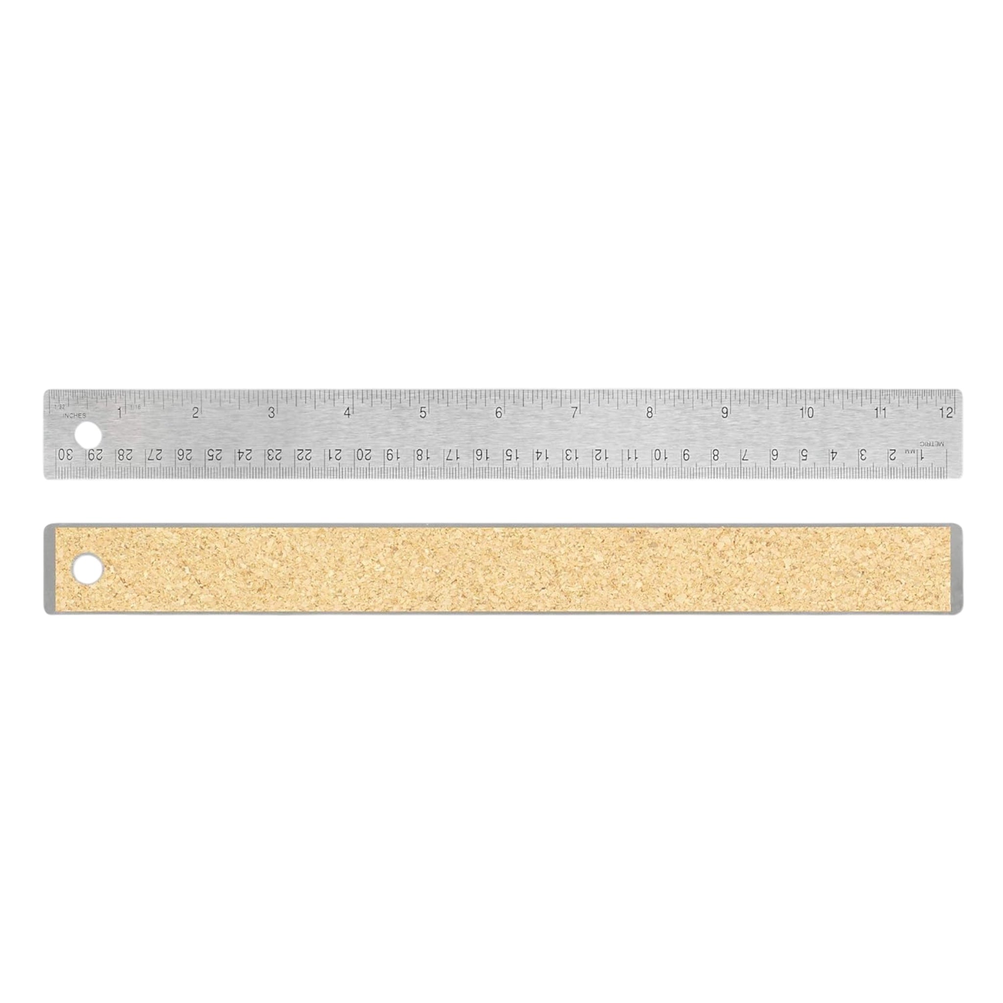 Alumicolor Cork Back Steel Ruler - 12In