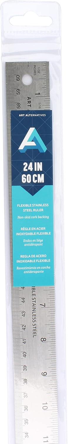 Ruler 24 Metal with Cork Back