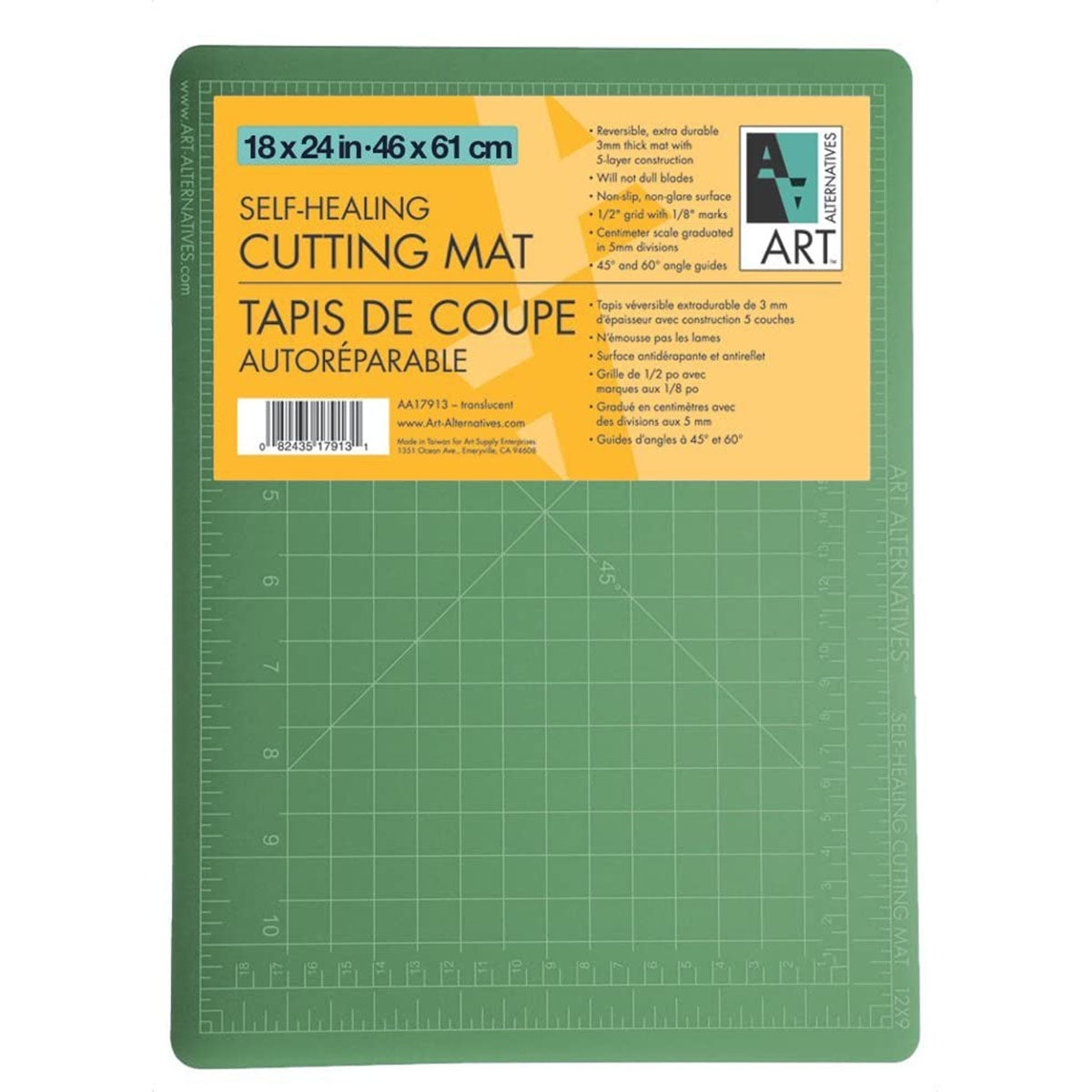 Cutting Reversible Green Black Mat - 18 X 24 (Store Pick Up Only)