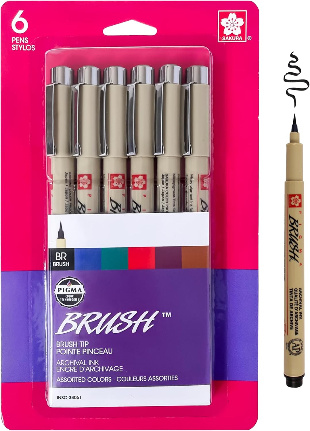 Pigma Brush Pens 6-Pen Set