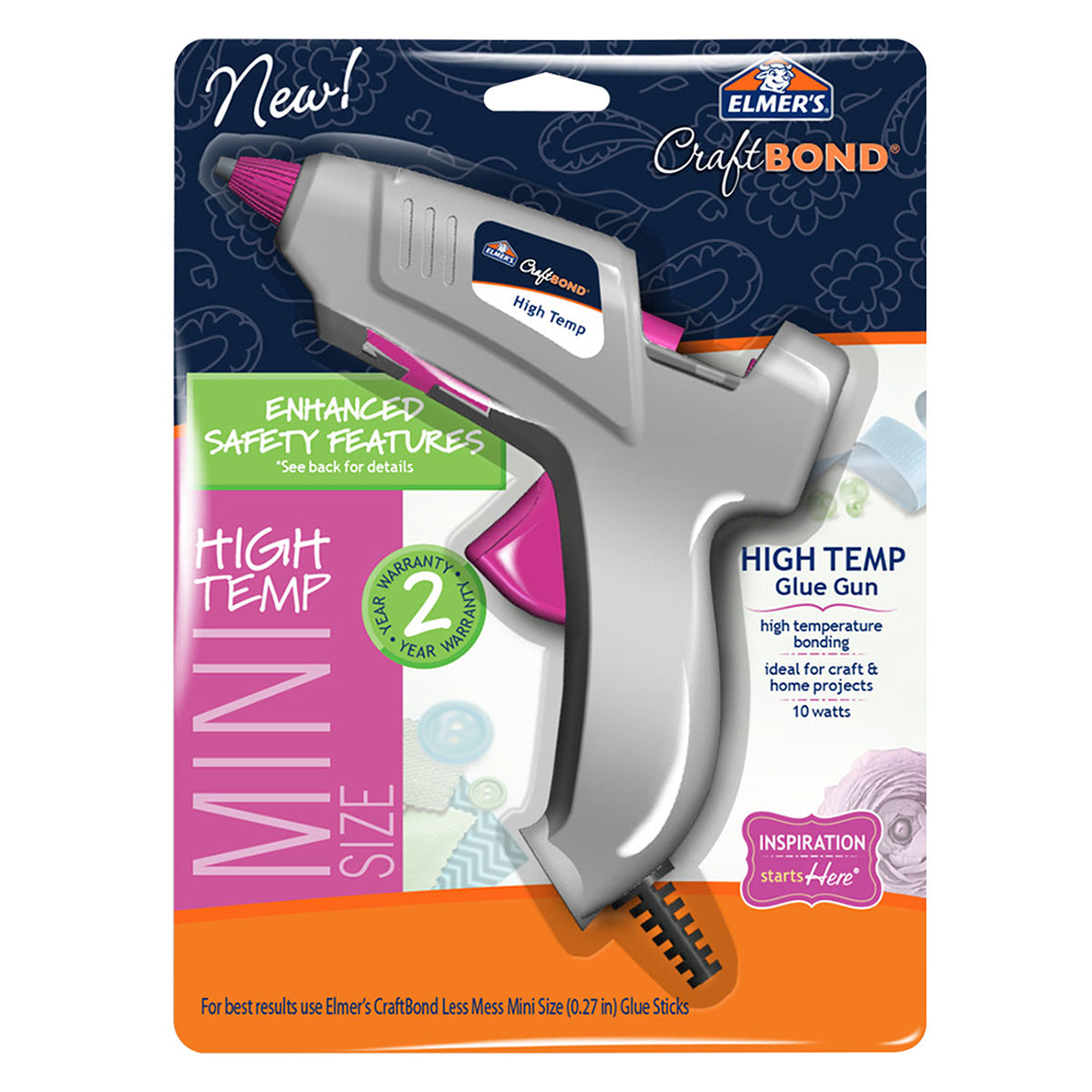 Elmer's High Temp Enhanced Safety Mini 10w Hot Glue Gun