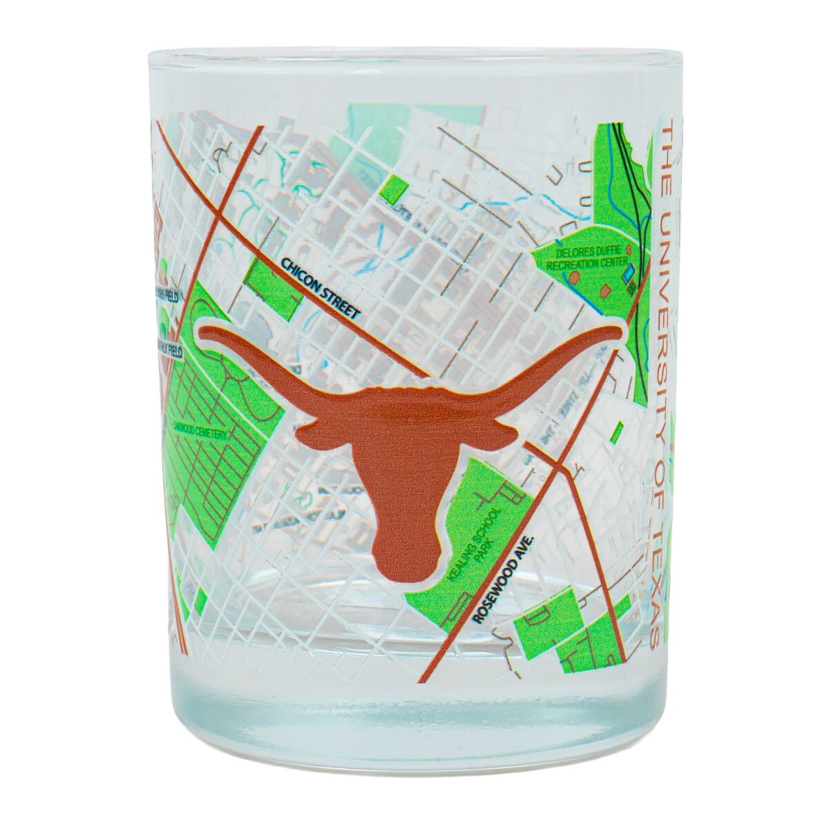 14oz Campus Map Rocks Glass