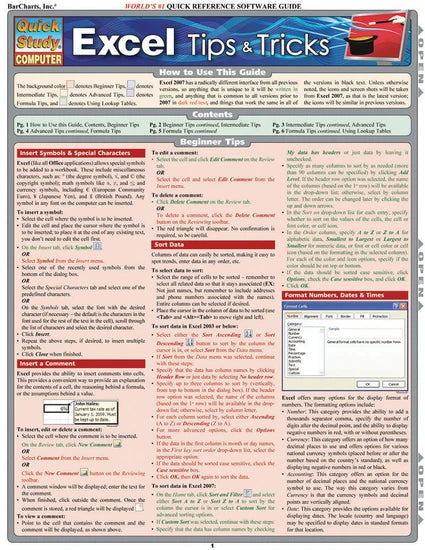 EXCEL TIPS + TRICKS 1ST ED