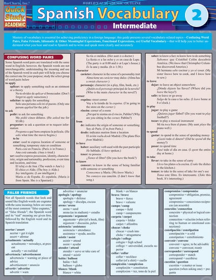 SPANISH VOCABULARY 2