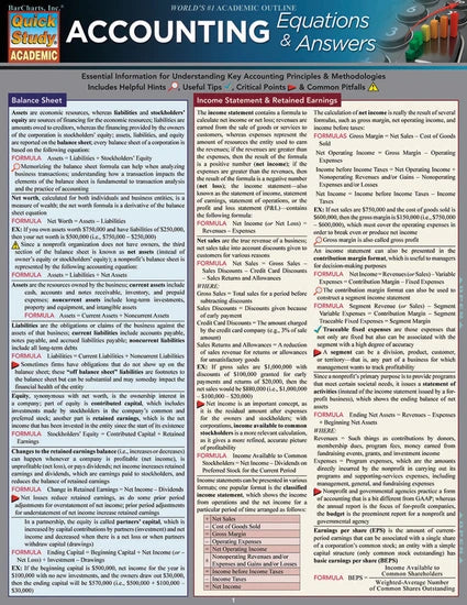 ACCOUNTING EQUATIONS & ANSWERS