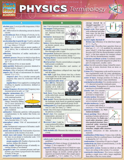 PHYSICS TERMIOLOGY