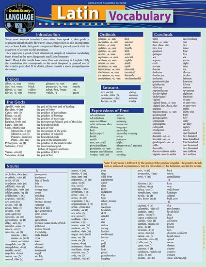 LATIN VOCABULARY